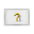 Golden Question Mark Illustration Acrylic Serving Tray | Curious Design