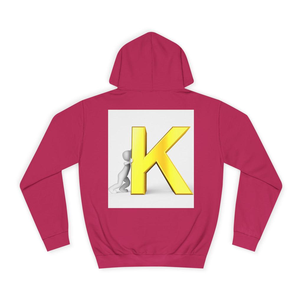 Yellow 3D Letter K hoodie | Initial Monogram, Alphabet Graphic