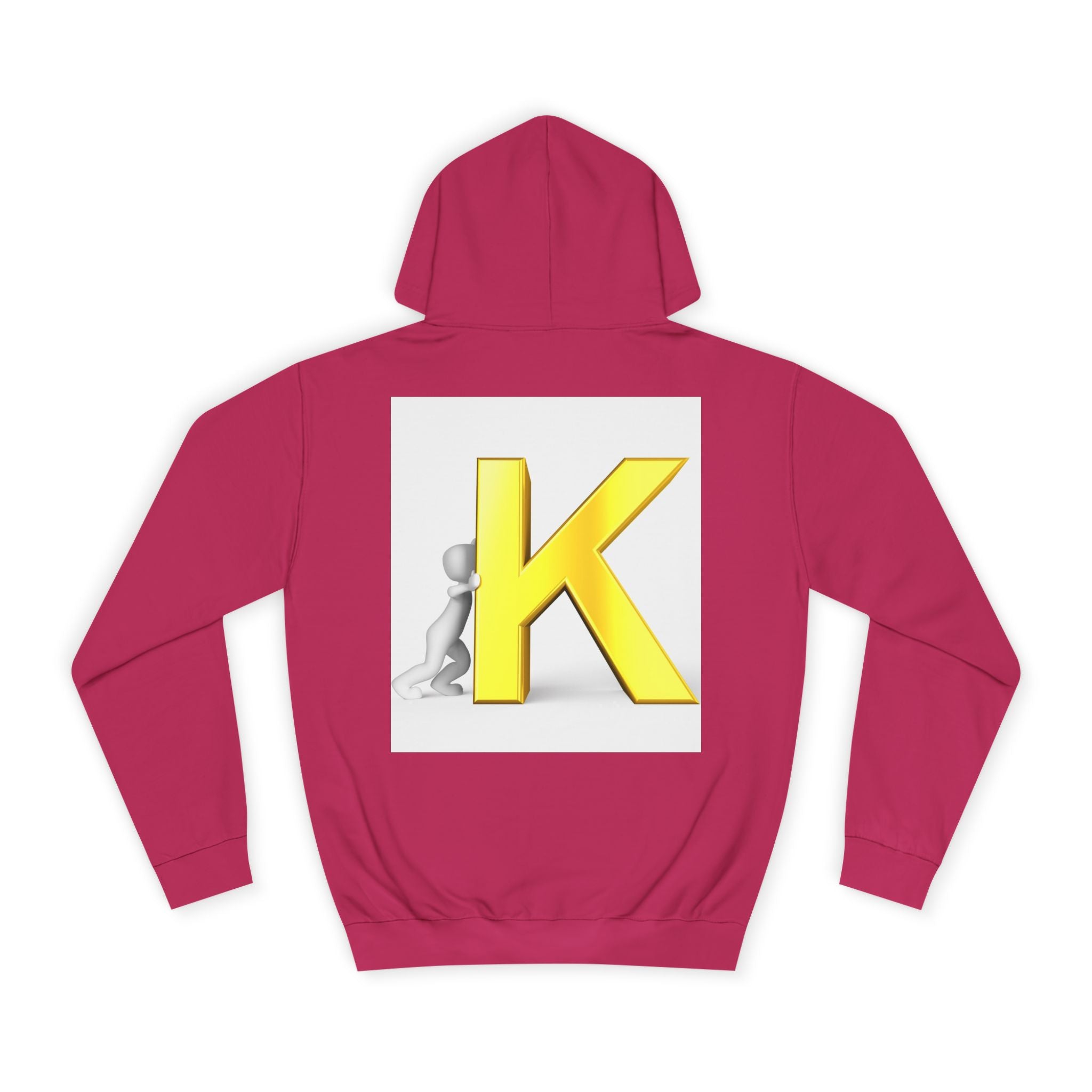 Yellow 3D Letter K hoodie | Initial Monogram, Alphabet Graphic