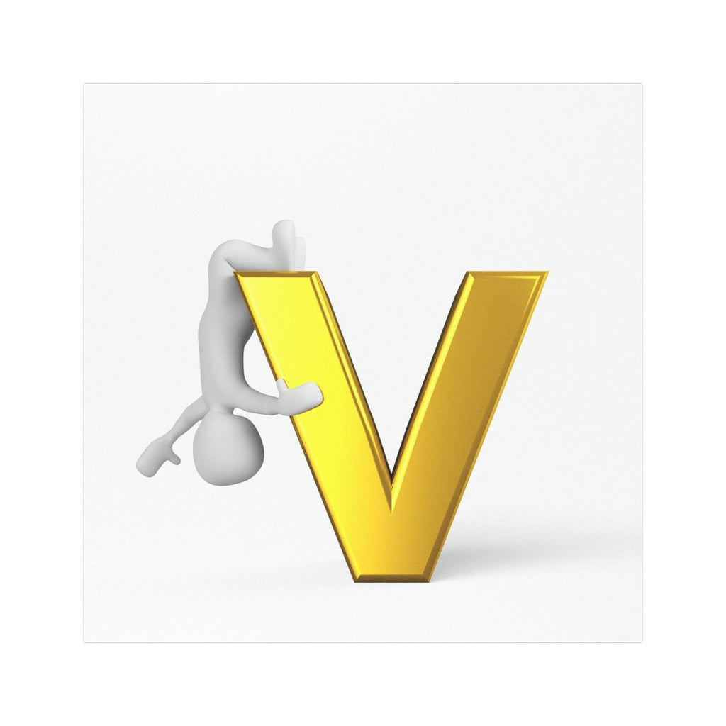 Yellow Gold Letter V Magnet Car Magnet | Monogram Initial Vehicle Decal
