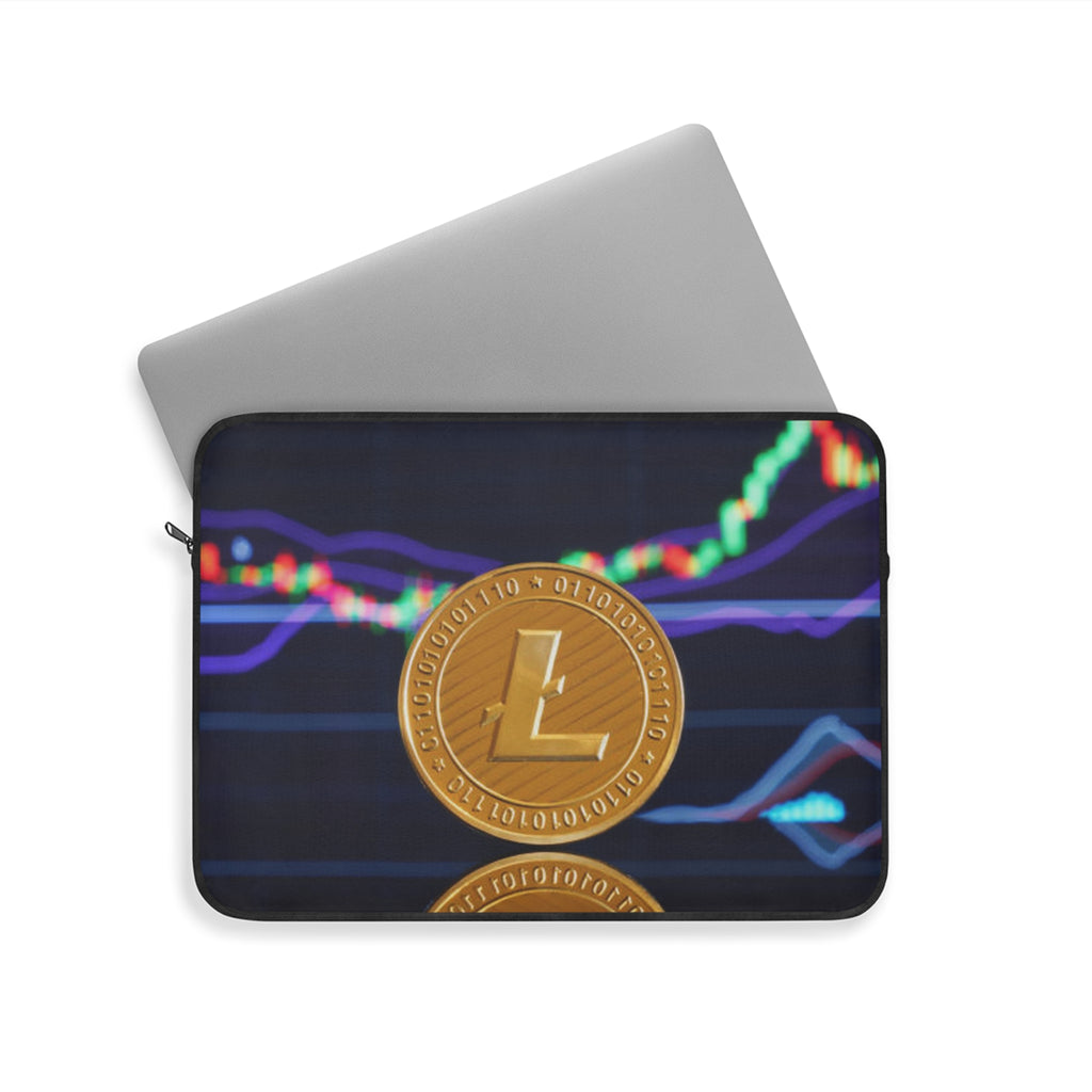 Litecoin Coin Graphic Laptop Sleeve | Crypto Chart Design