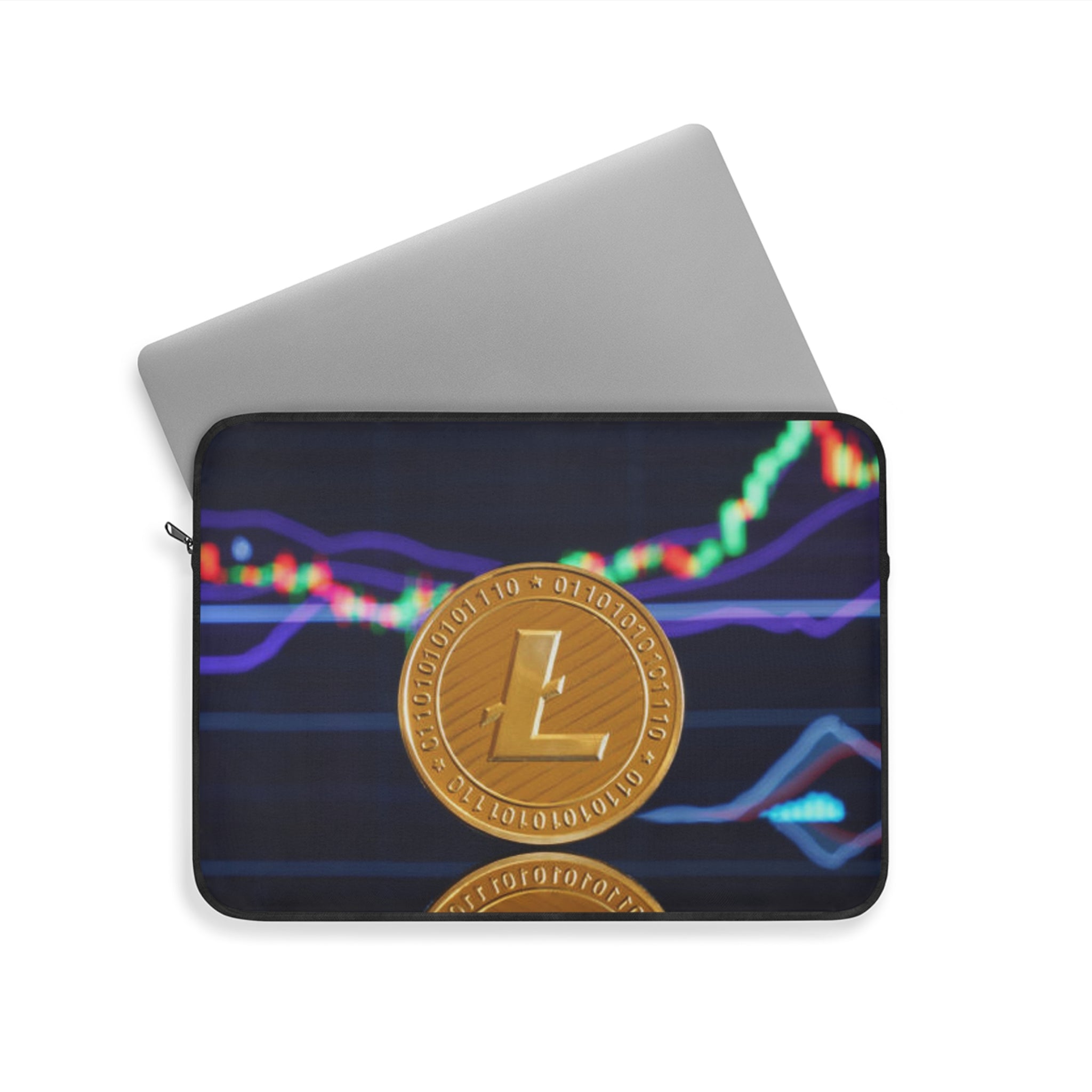 Litecoin Coin Graphic Laptop Sleeve | Crypto Chart Design