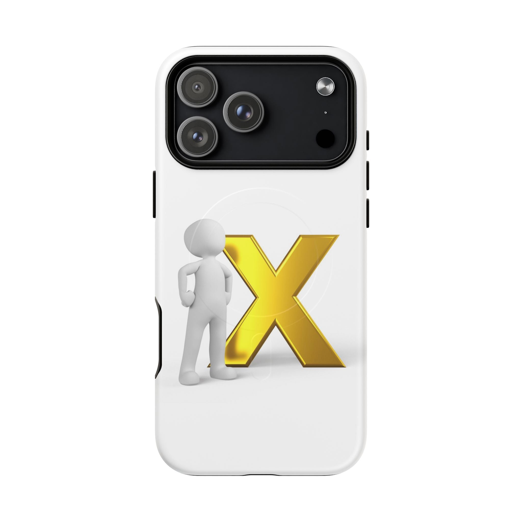 Coque iPhone Or X avec figurine 3D | Coque magnétique robuste