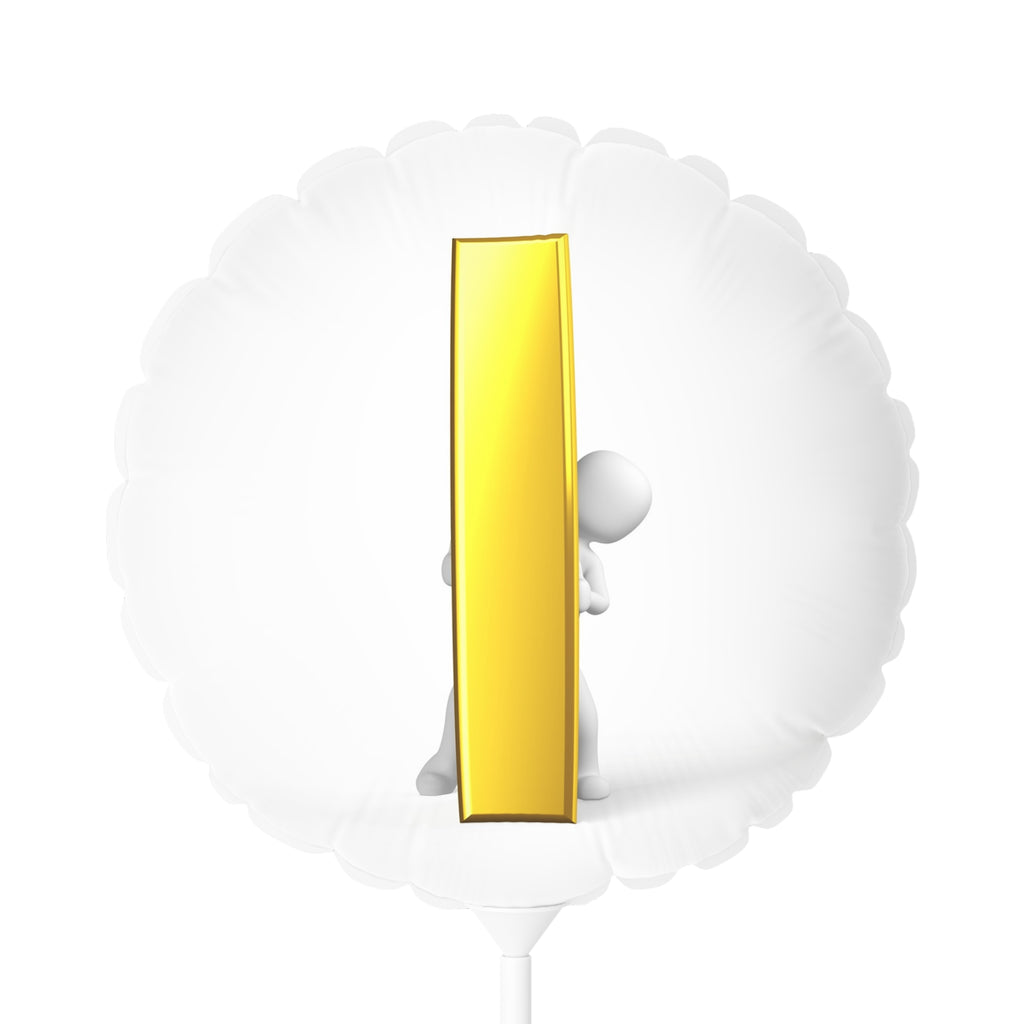 Gold Letter i Figure Balloon Round Foil 11"