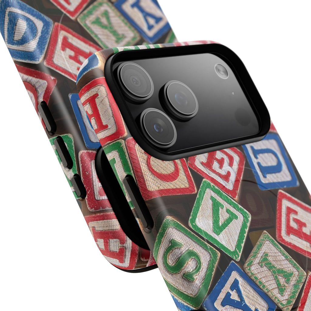 Vintage Alphabet Blocks Phone Case | Tough Magnetic Case