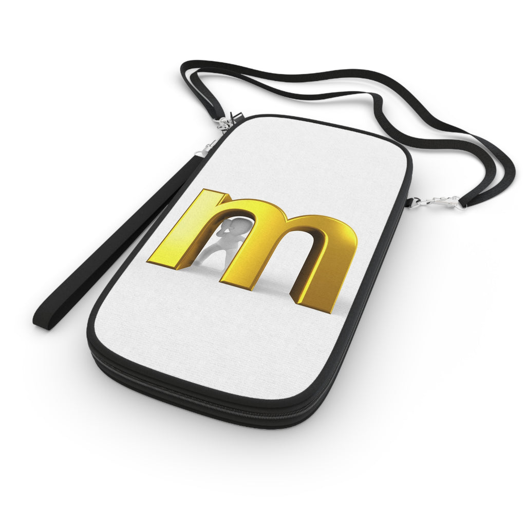 Gold 3D Letter M Passport Wallet | Monogram Initial Travel Organizer