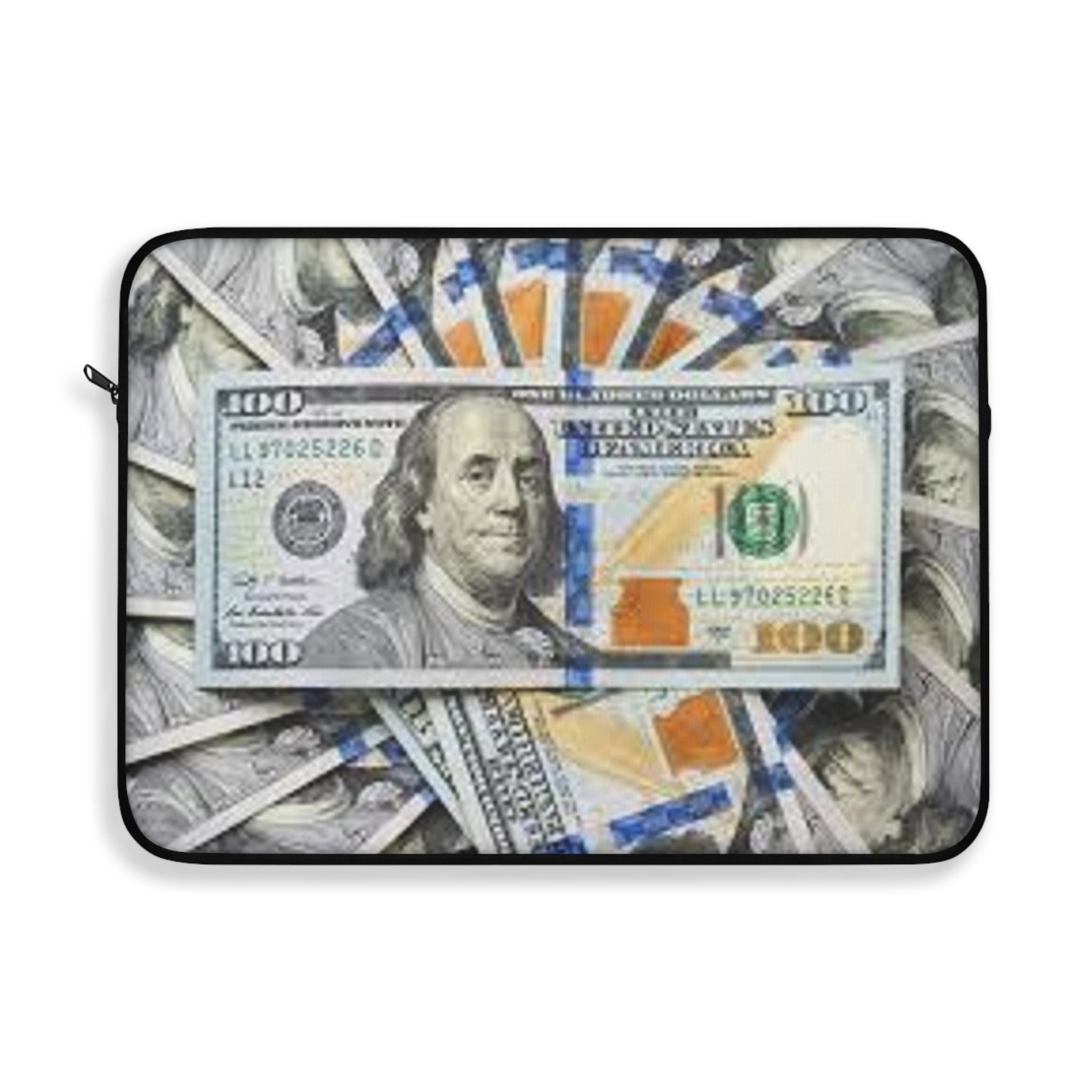 Stack of 100 Bills Laptop Sleeve | Money Cash Print | Benjamin Franklin Design