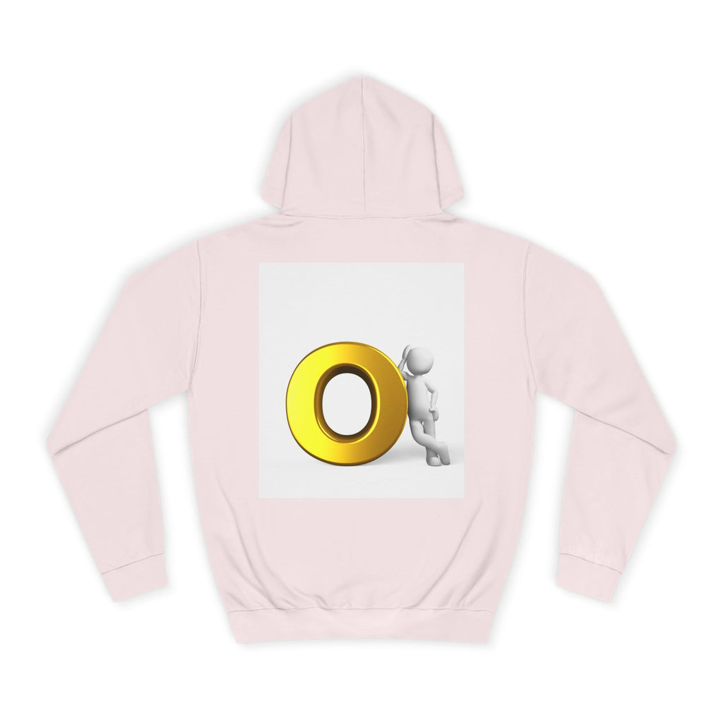 Gold O Letter with 3D Figure Hoodie | Monogram O Sweatshirt