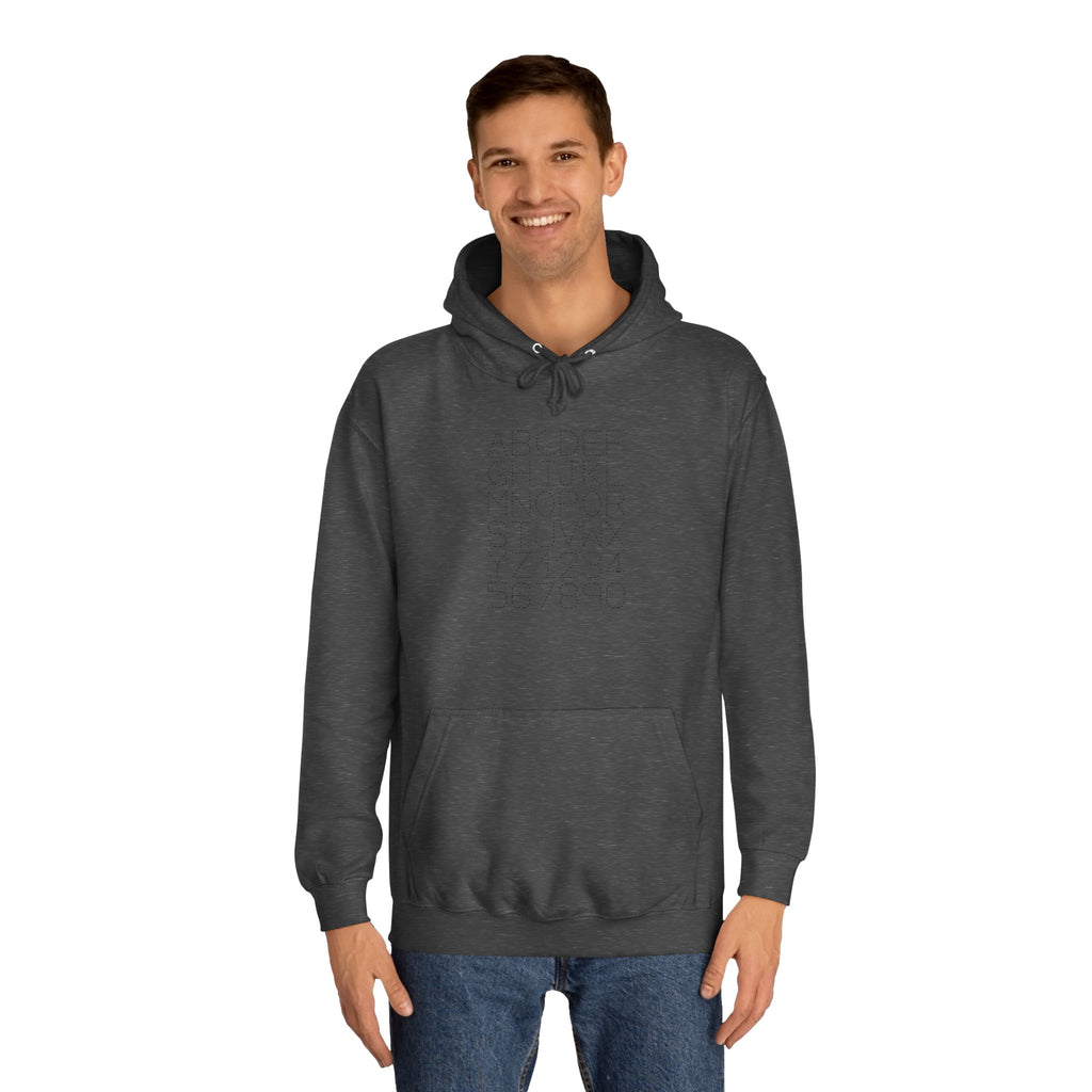 College Dotted Alphabet Hoodie | Campus Sweatshirt, Collegiate Style