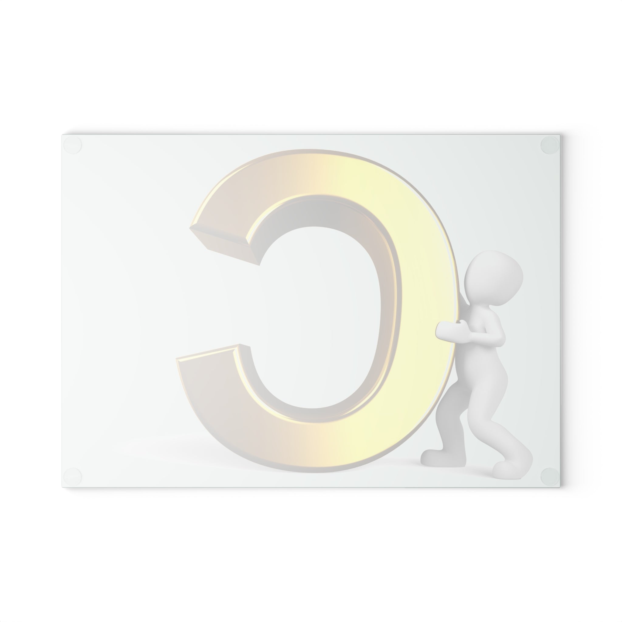 Gold Letter C Glass Cutting Board | Initial Monogram Kitchen Decor