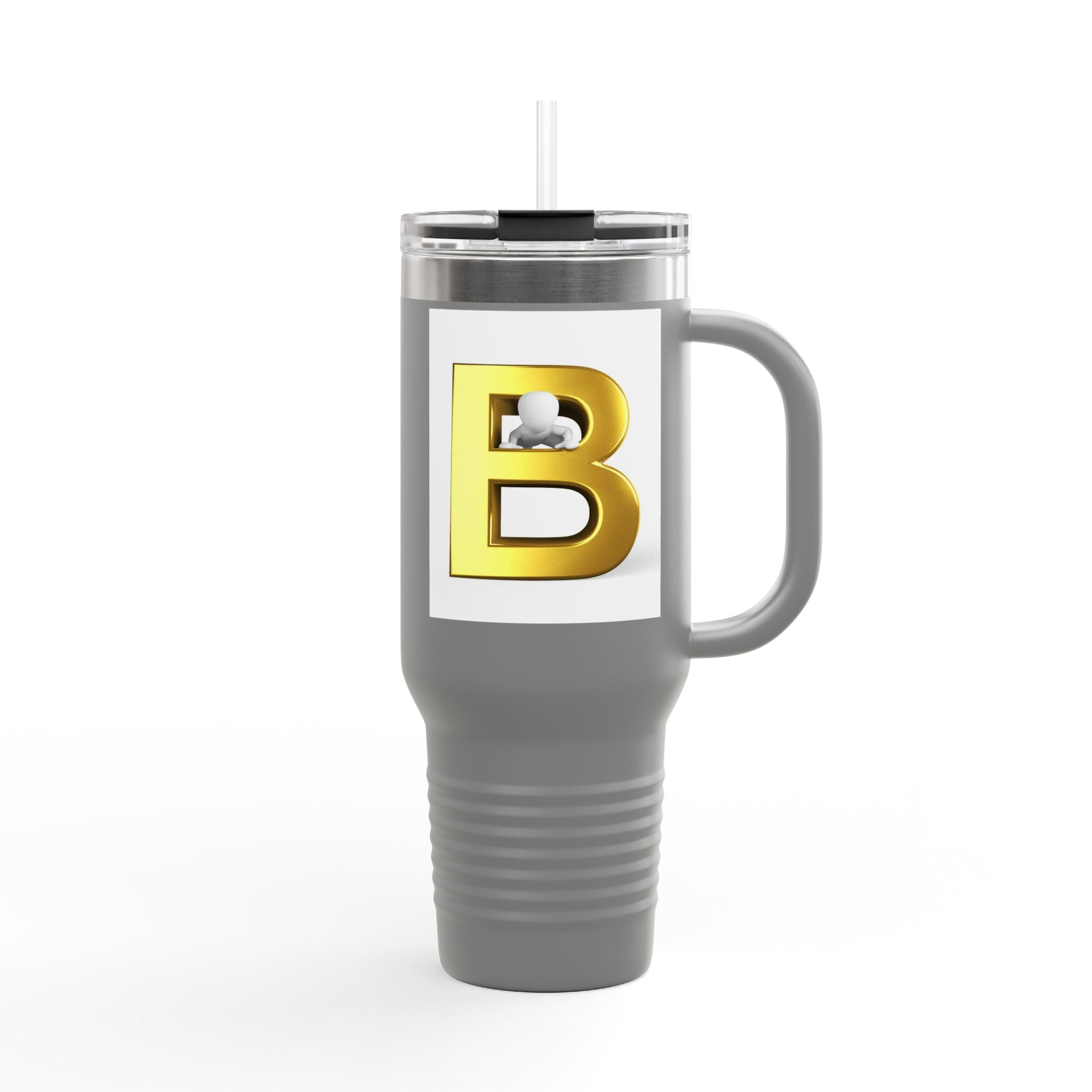Gold 3D Letter B Insulated Travel Mug | 40oz