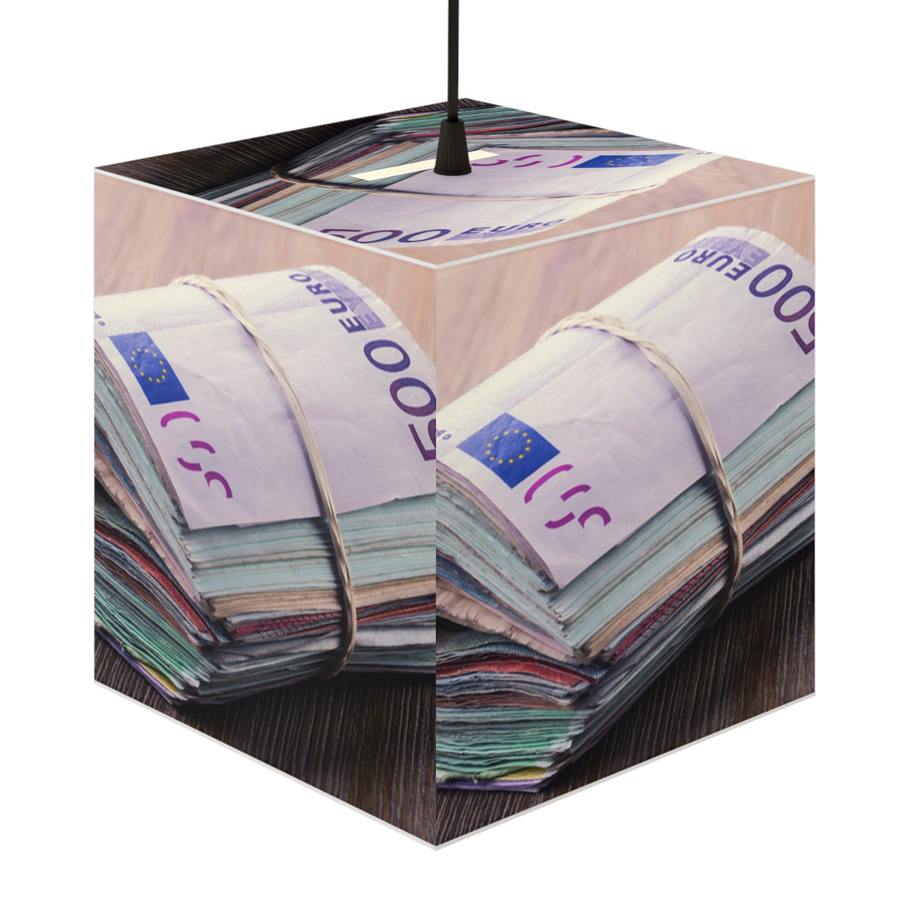 Stack of Euro Banknotes Light Cube Lamp | Money Photo Cube Lamp