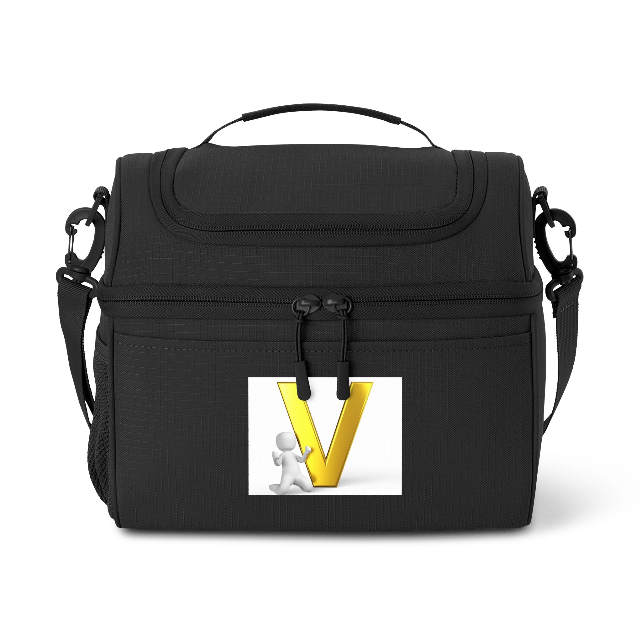 Yellow 3D Letter V Logo Cooler Bag | Insulated Lunch Cooler