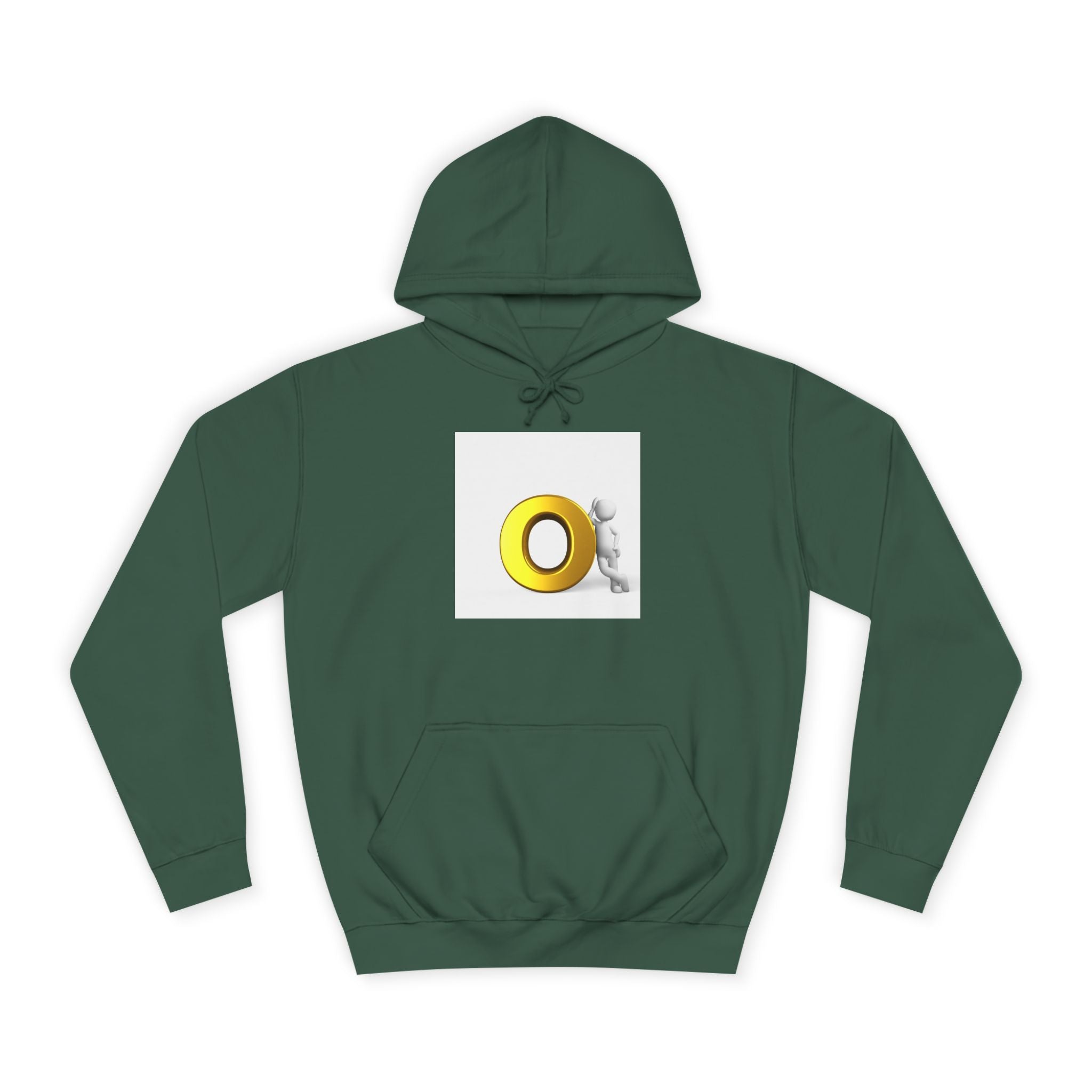 Gold O Letter with 3D Figure Hoodie | Monogram O Sweatshirt