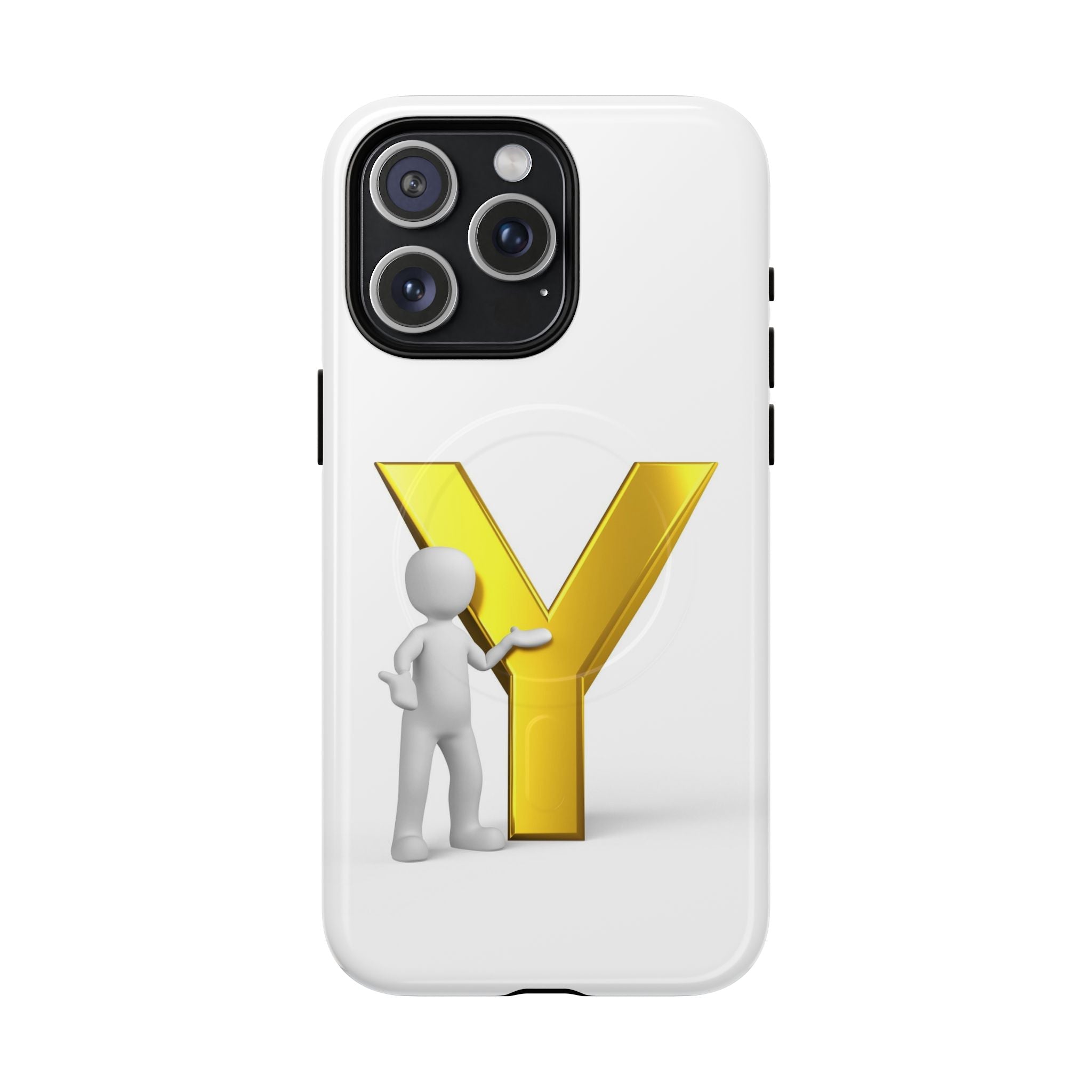 Coque de téléphone Lettre Y Or | Coque magnétique iPhone Monogramme