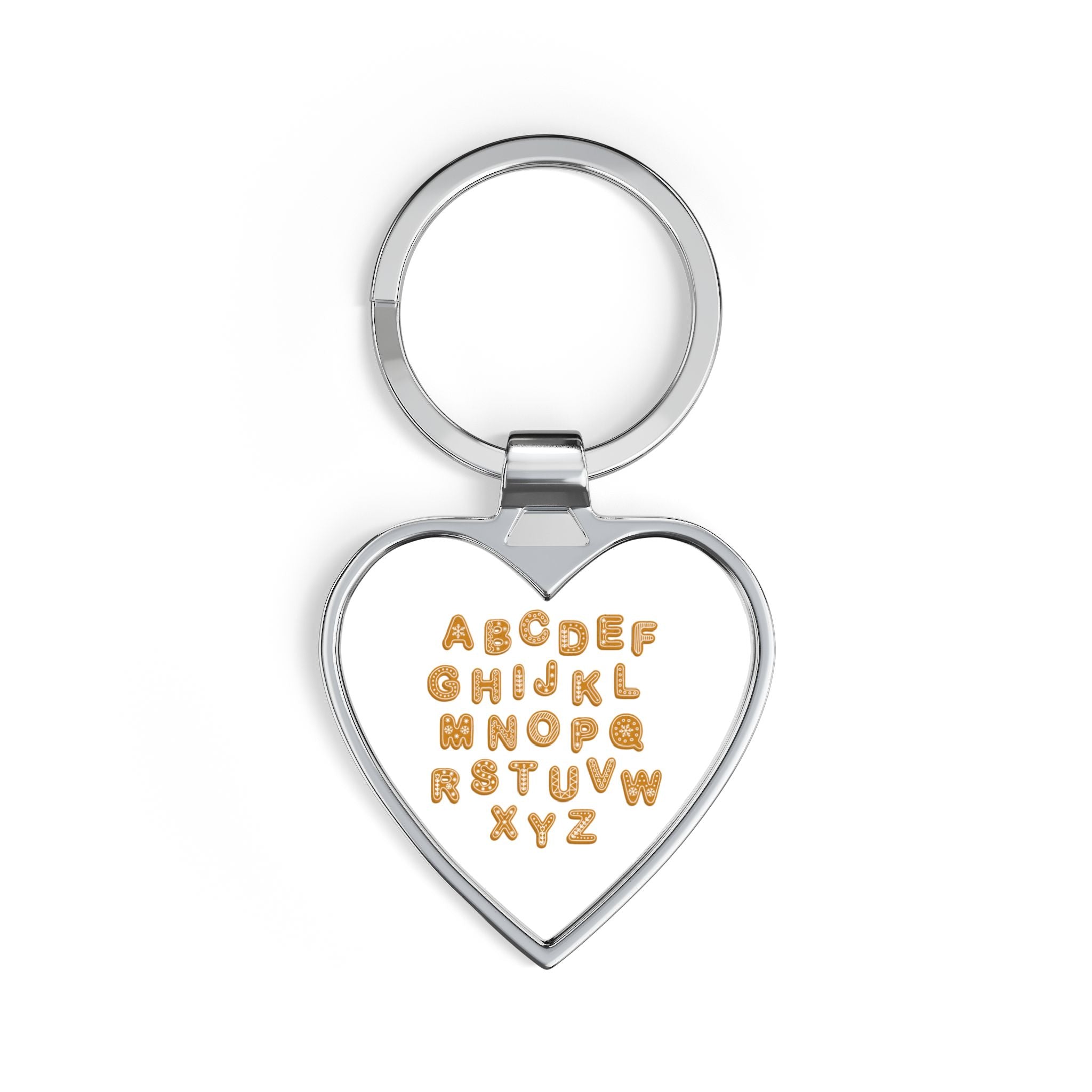 Alphabet Cookie Heart Keychain | Letter Charm Keyring, Bakery Theme