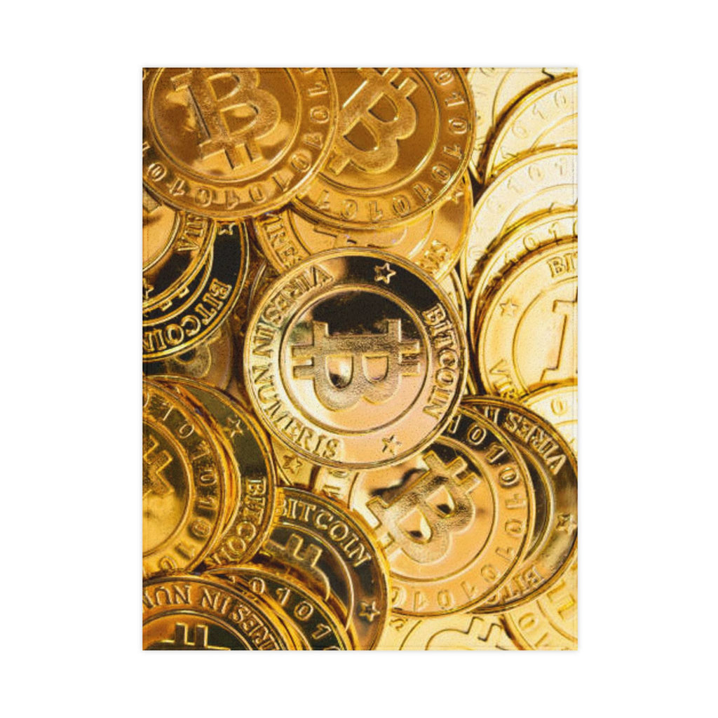 Bitcoin Coin Pile Toddler Blanket | Cryptocurrency Pattern, Gold Coins