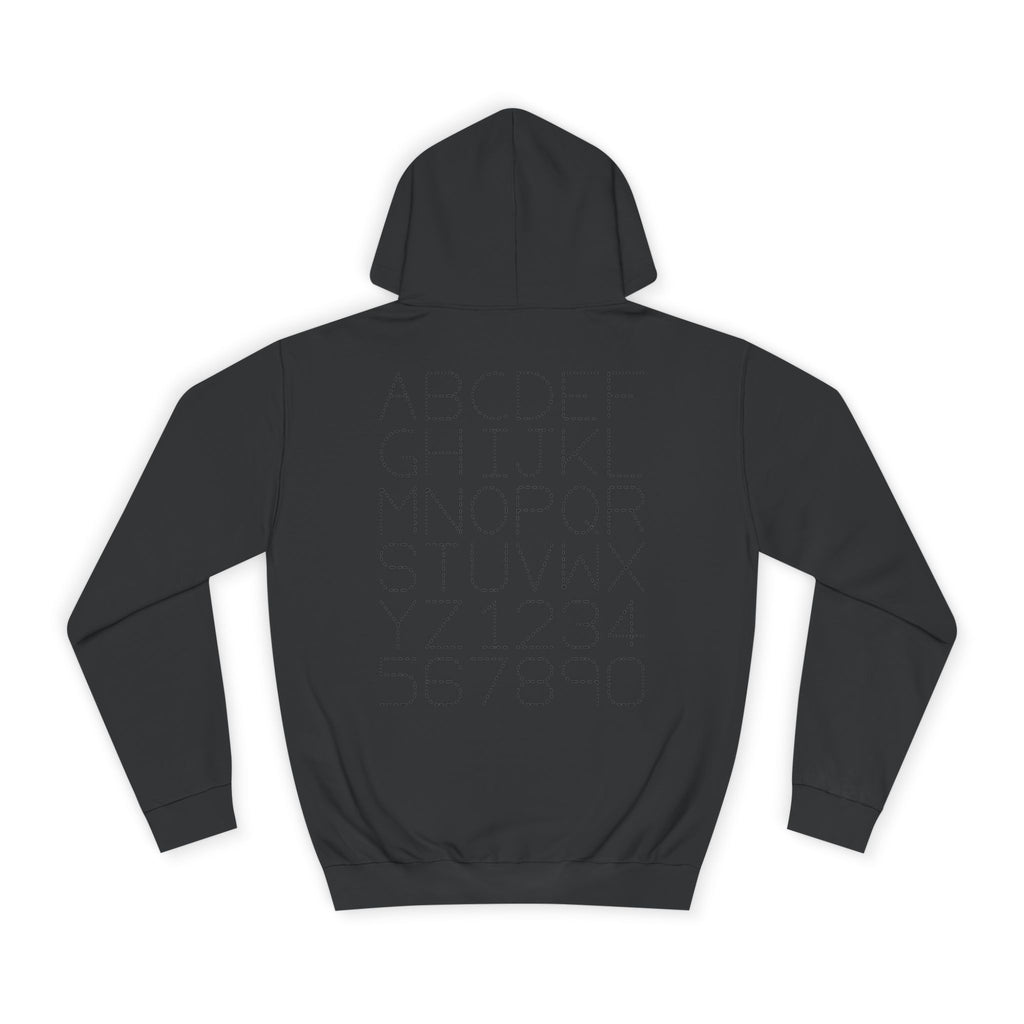 College Dotted Alphabet Hoodie | Campus Sweatshirt, Collegiate Style