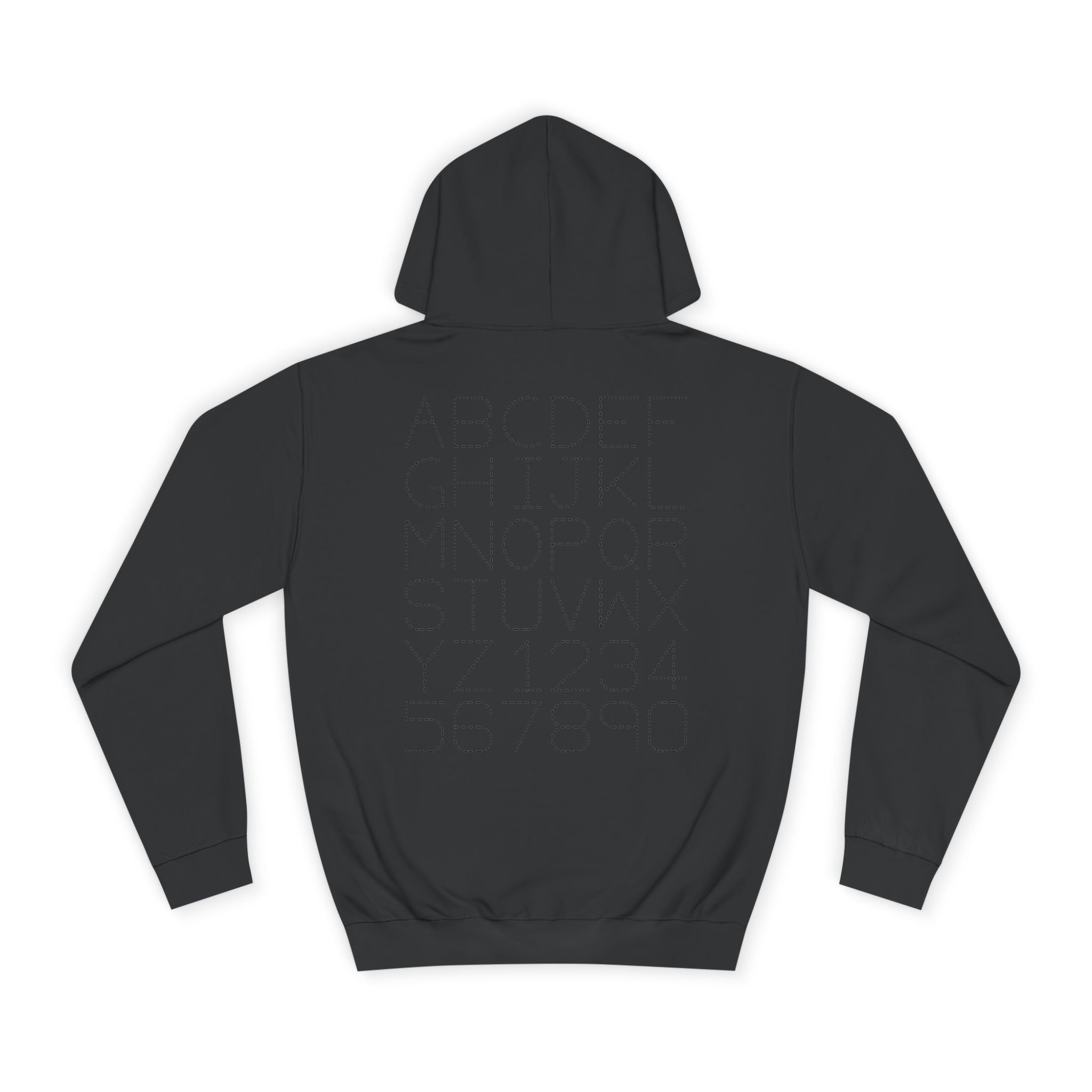 College Dotted Alphabet Hoodie | Campus Sweatshirt, Collegiate Style