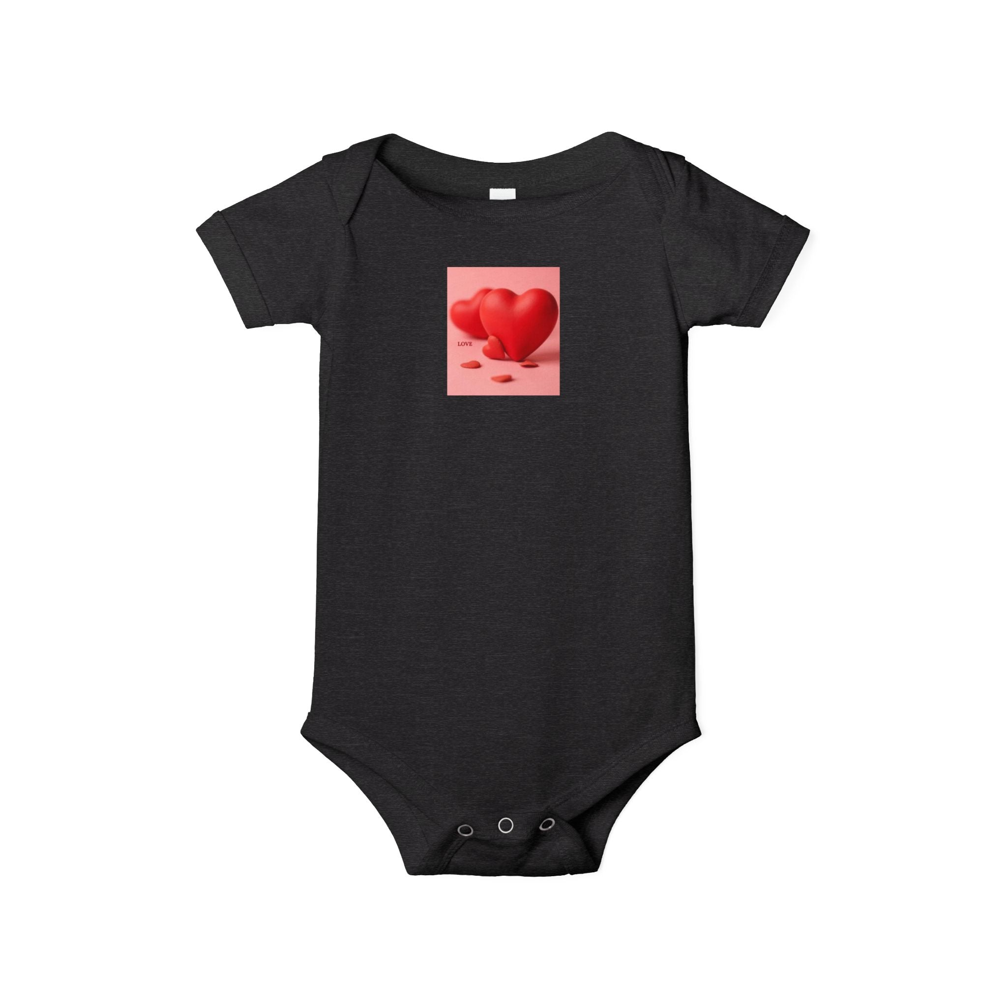 Body bébé illustration cœur rouge | Grenouillère bébé mignonne Saint-Valentin