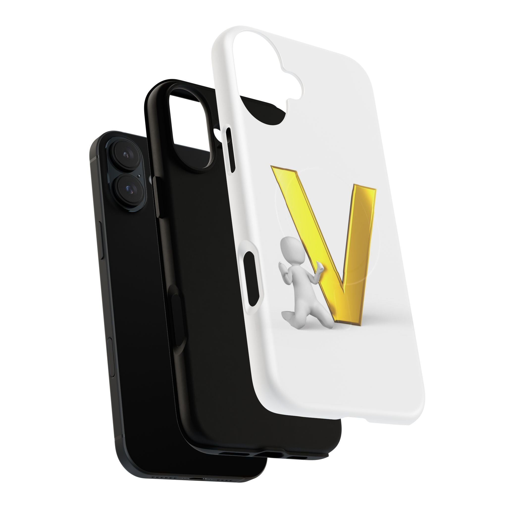 Gold Letter V Monogram Phone Case | Tough Magnetic Case