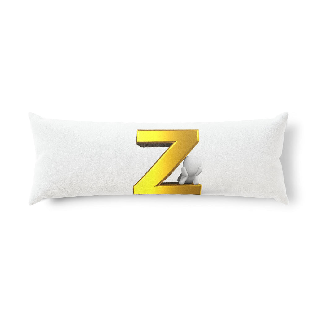 Gold Letter Z Body Pillow | Monogram Initial Pillow