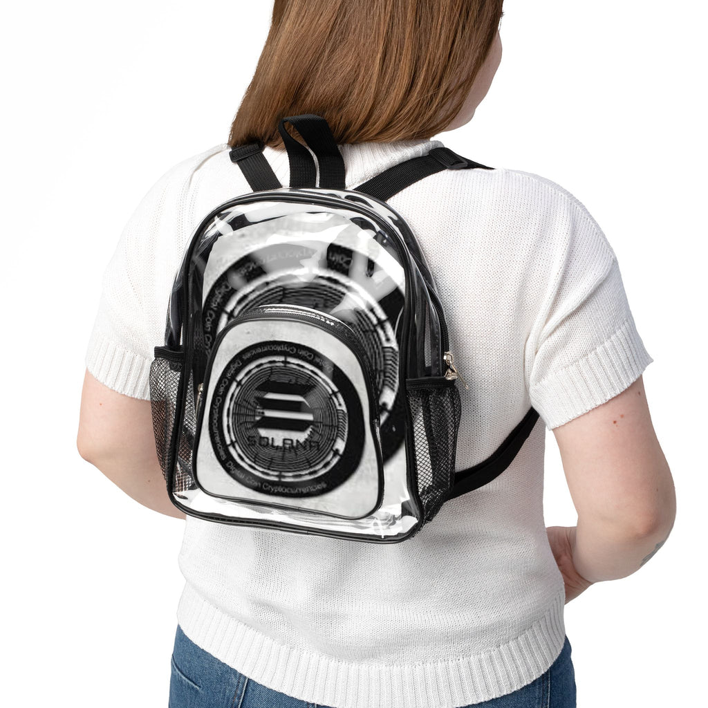 Clear Stadium Backpack Solana Cryptocurrency | Transparent School Stadium Bag