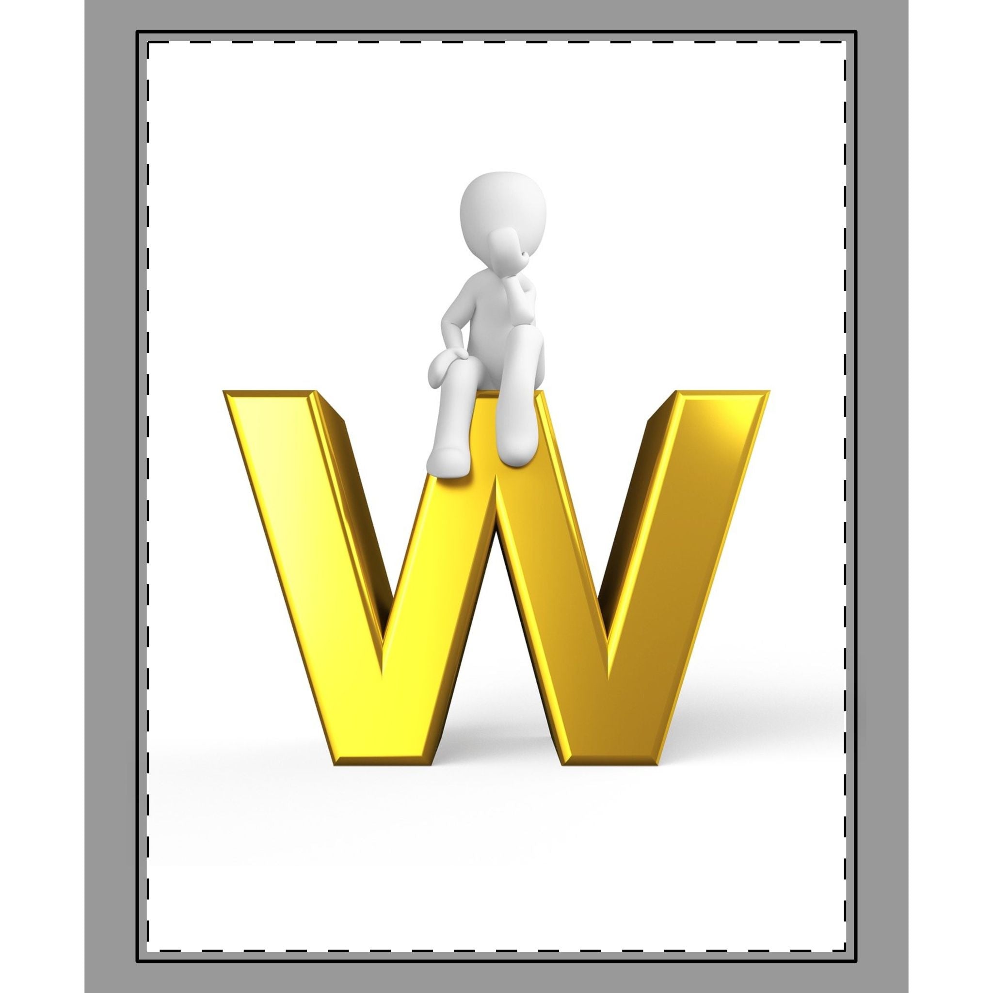 Gold Letter W Monogram Woven-Style Coverlet | Initial Throw Blanket