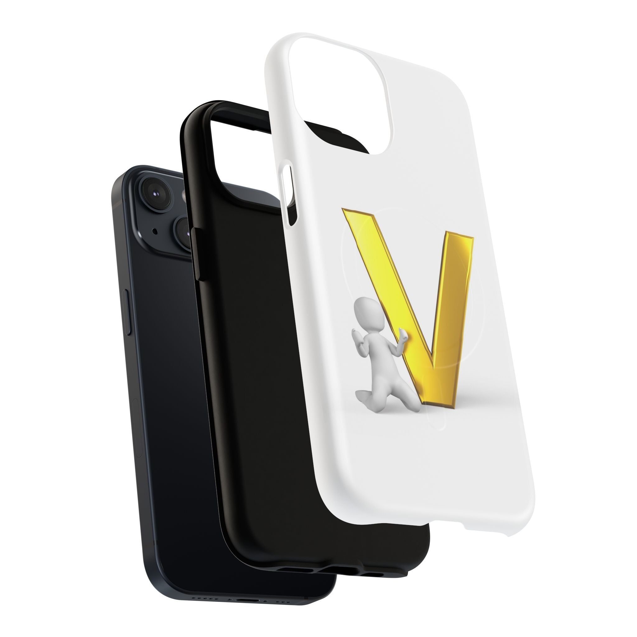 Gold Letter V Monogram Phone Case | Tough Magnetic Case