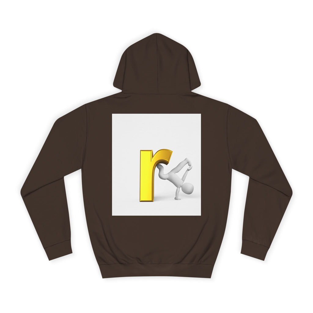 Yellow Letter R Character Hoodie | Playful Typographic Design