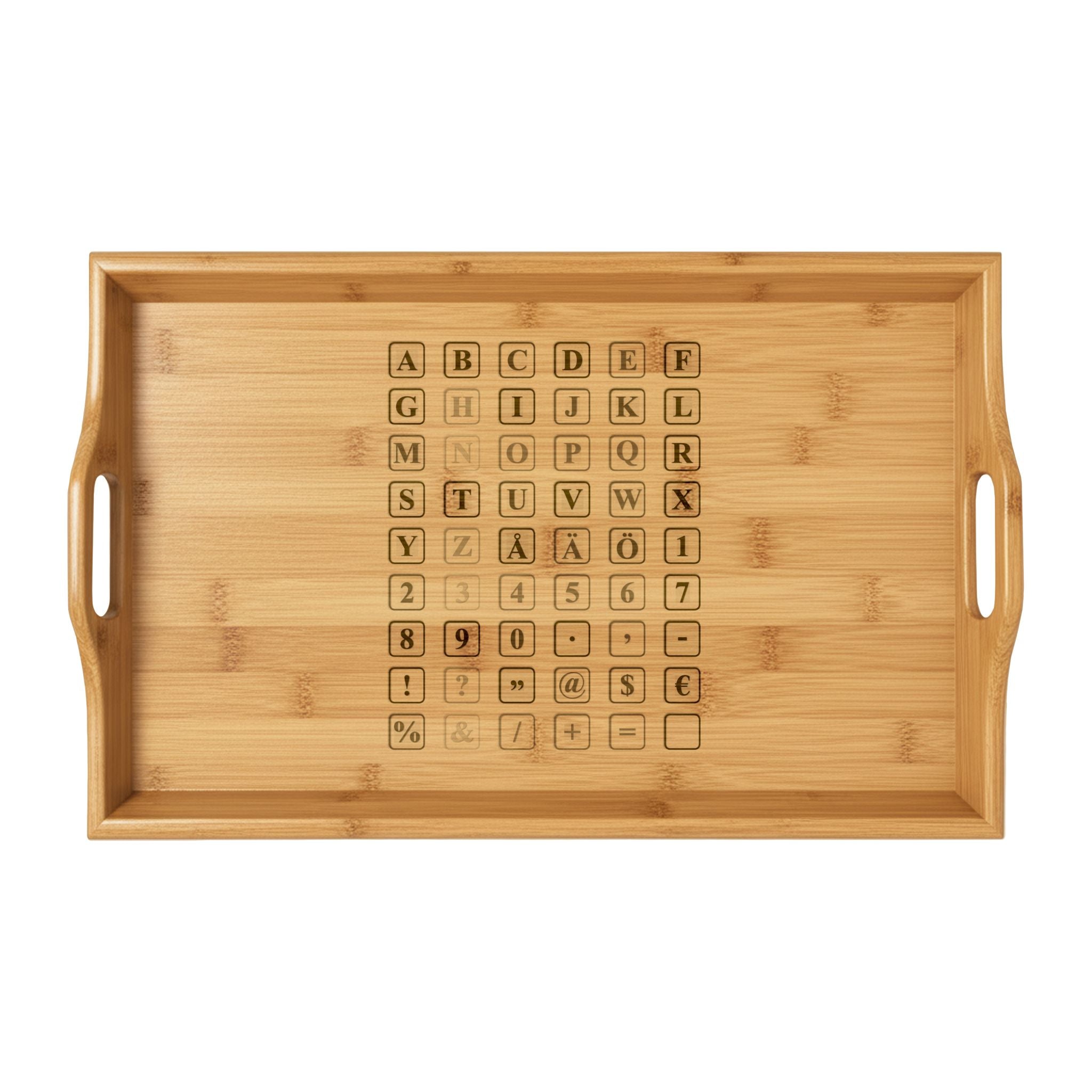 Scrabble Tile Alphabet Bamboo Serving Tray | Engraved Letter Game Design