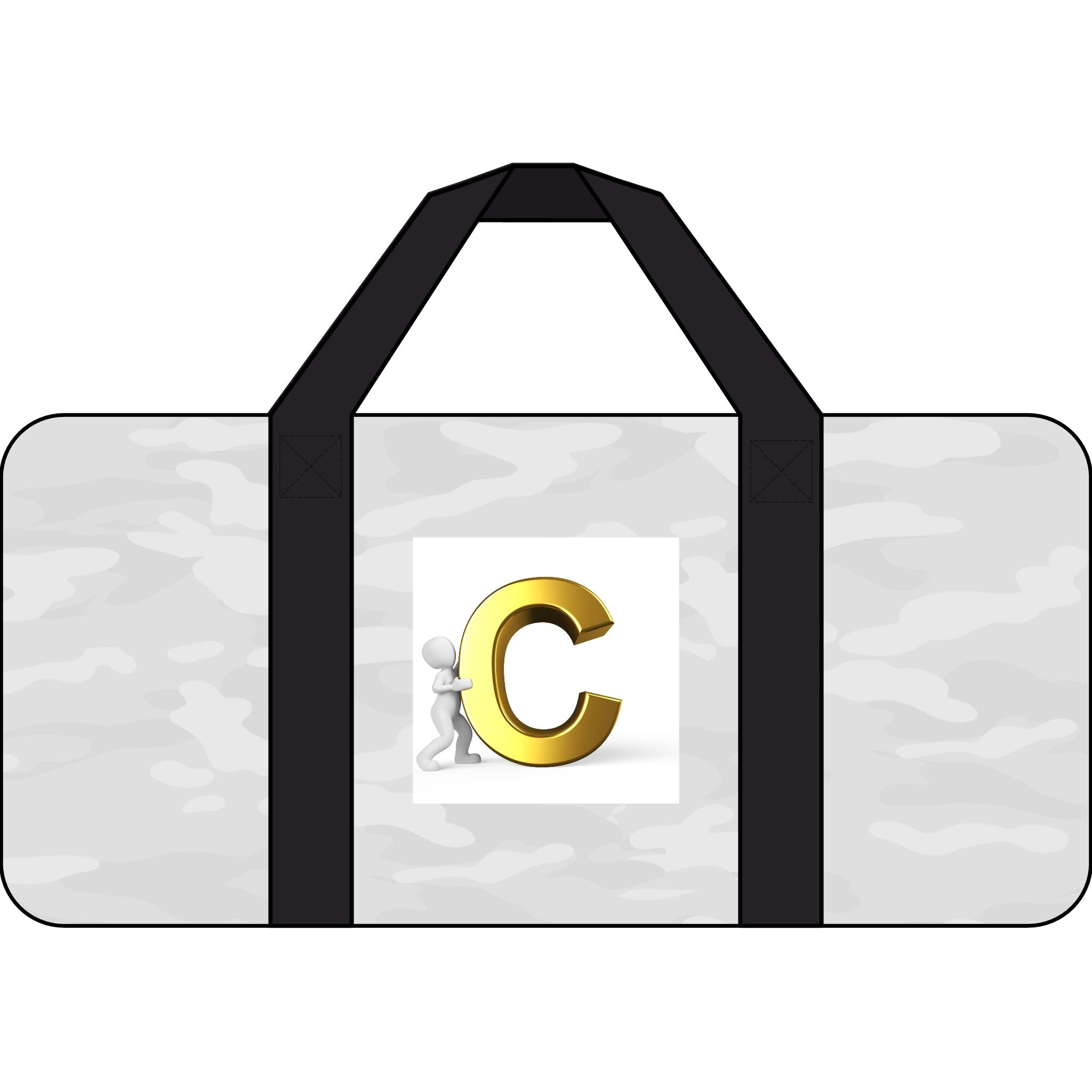 Gold Letter C Monogram Tripper Duffel Bag | Checker Strap or Camo