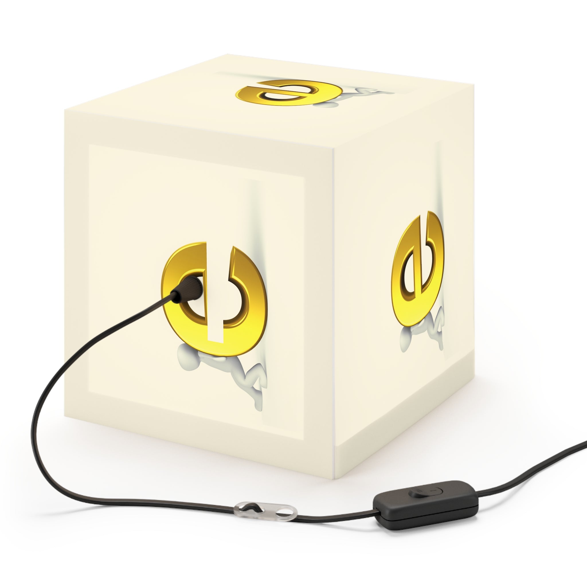 Gold Letter E Cube Lamp, Light Cube Lamp | Alphabet Nursery Nightlight