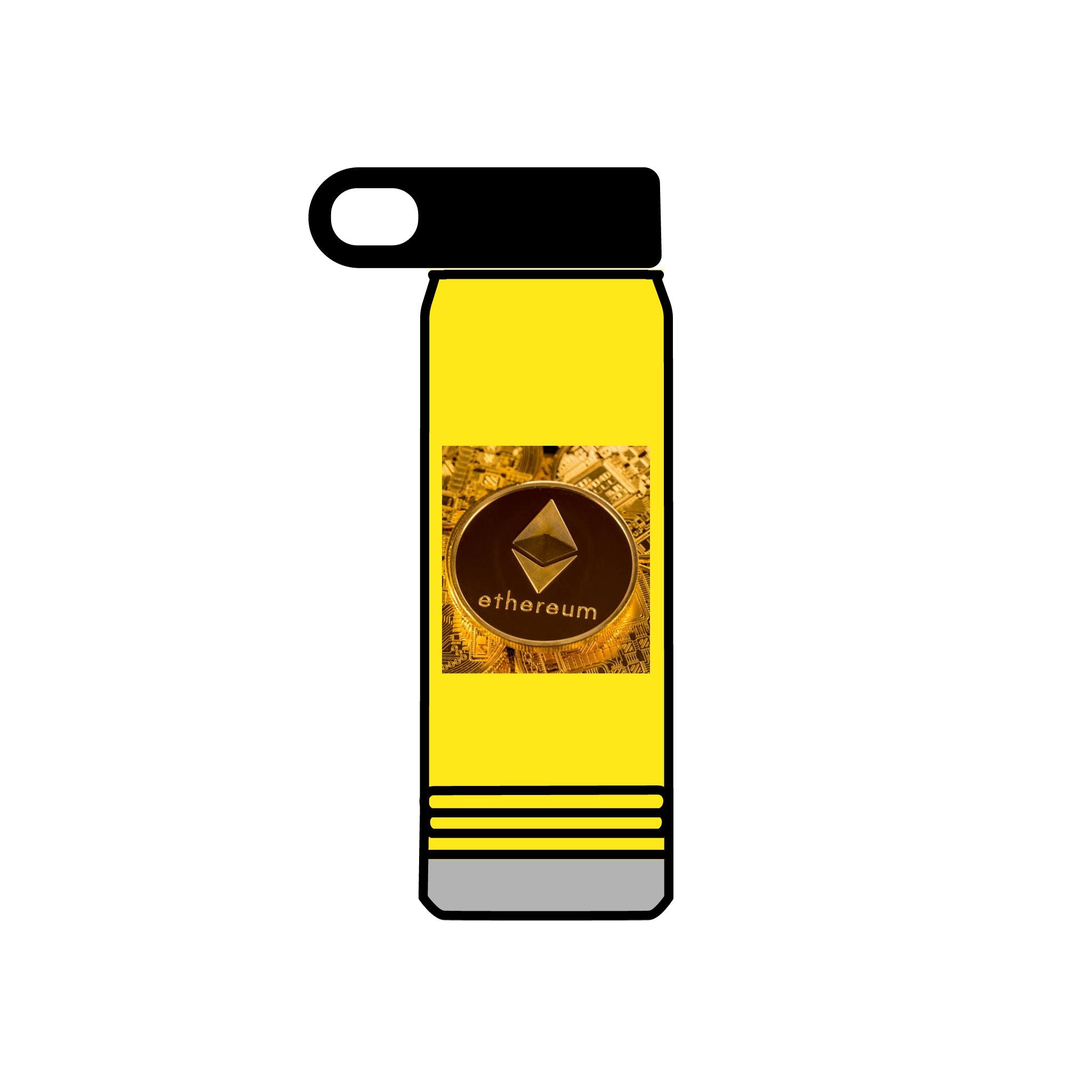 Bouteille d'eau graphique Ethereum Coin | Logo Crypto 20oz en acier inoxydable
