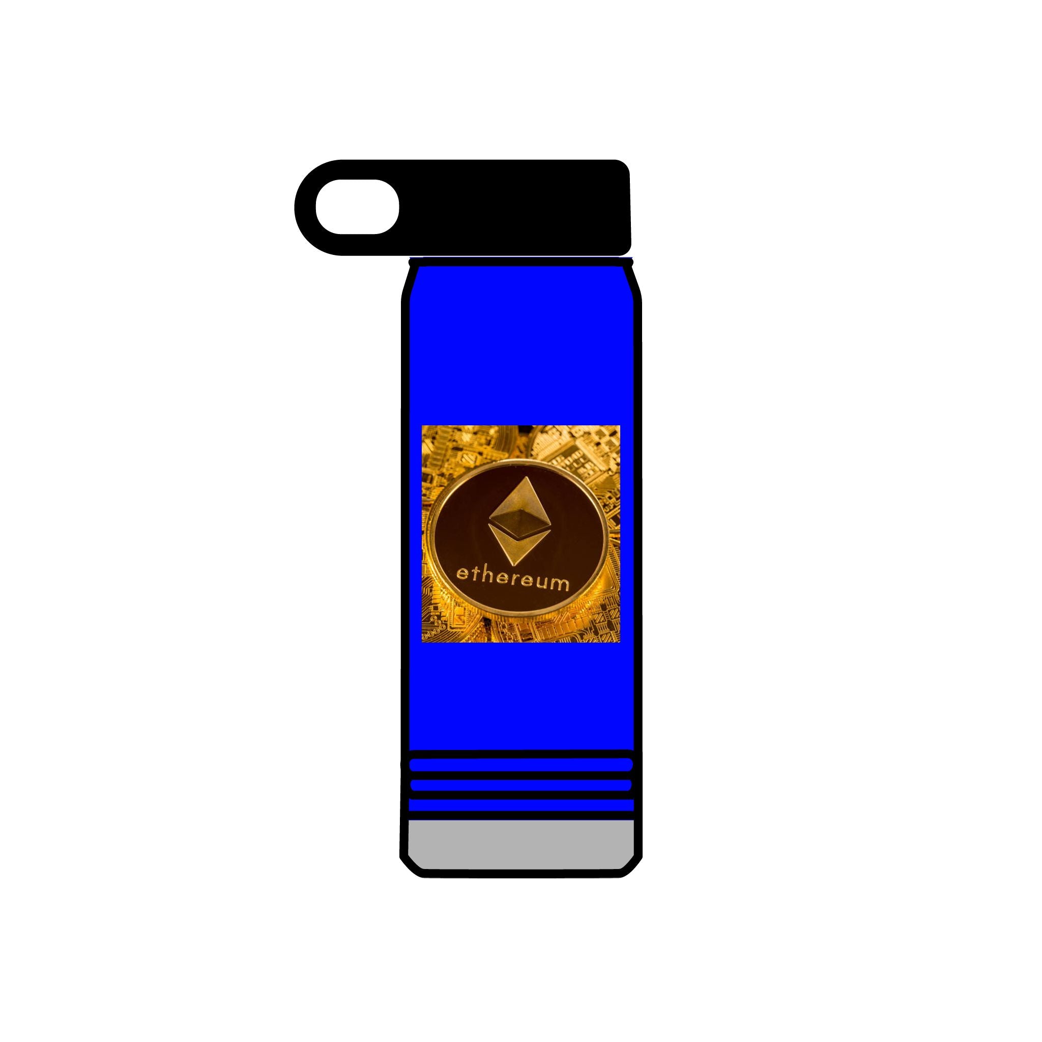 Bouteille d'eau graphique Ethereum Coin | Logo Crypto 20oz en acier inoxydable