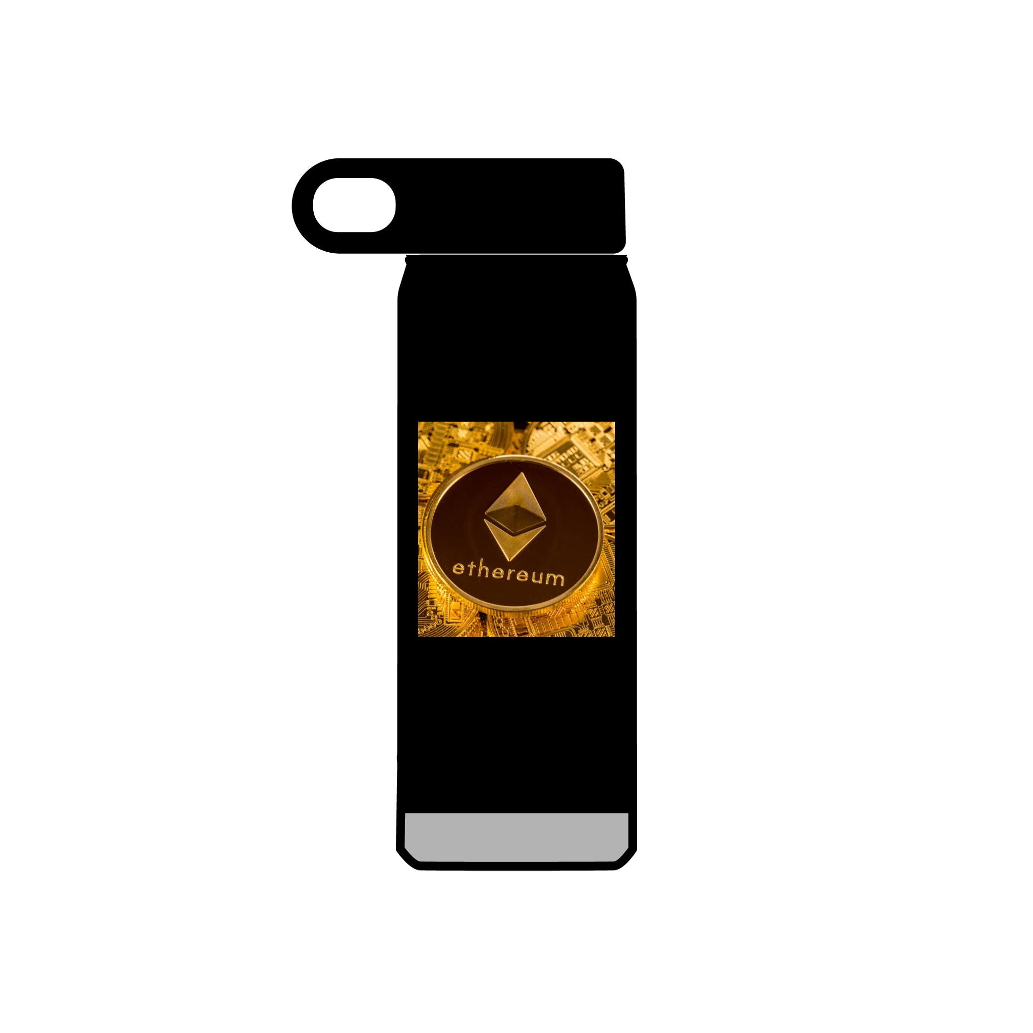 Bouteille d'eau graphique Ethereum Coin | Logo Crypto 20oz en acier inoxydable