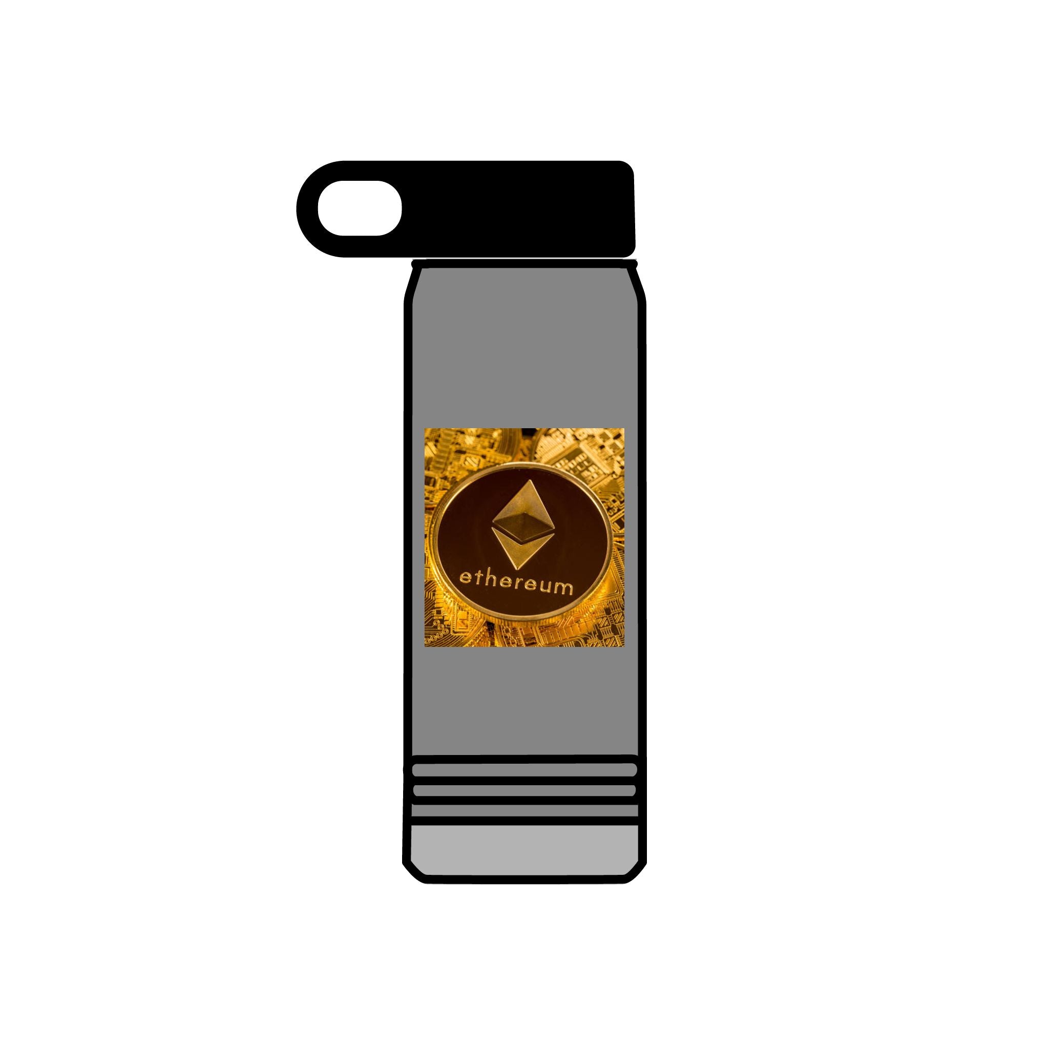 Ethereum Coin Graphic Water Bottle | 20oz Crypto Logo Stainless
