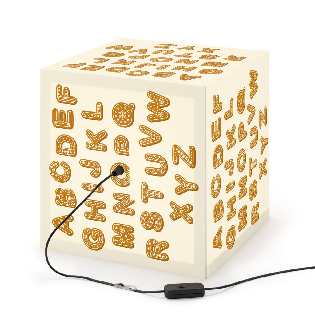Gingerbread Alphabet Light Cube Lamp | Kids Nursery Nightlight