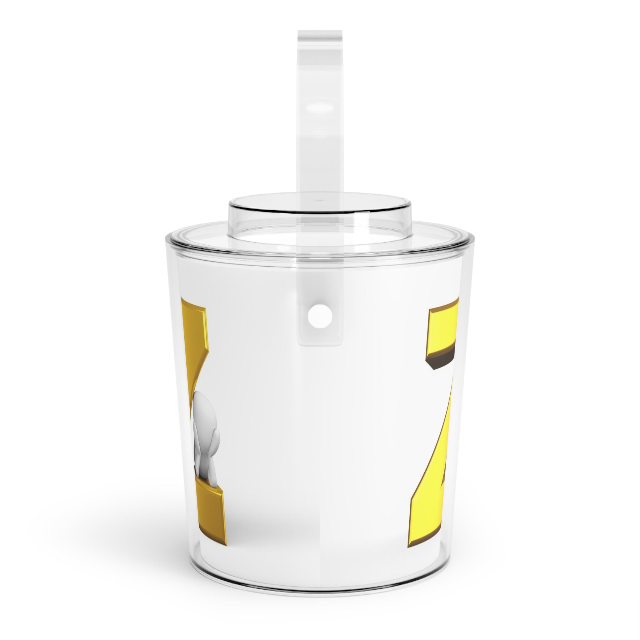 Gold Letter Z Monogram Ice Bucket with Tongs | Personalized Initial Decor