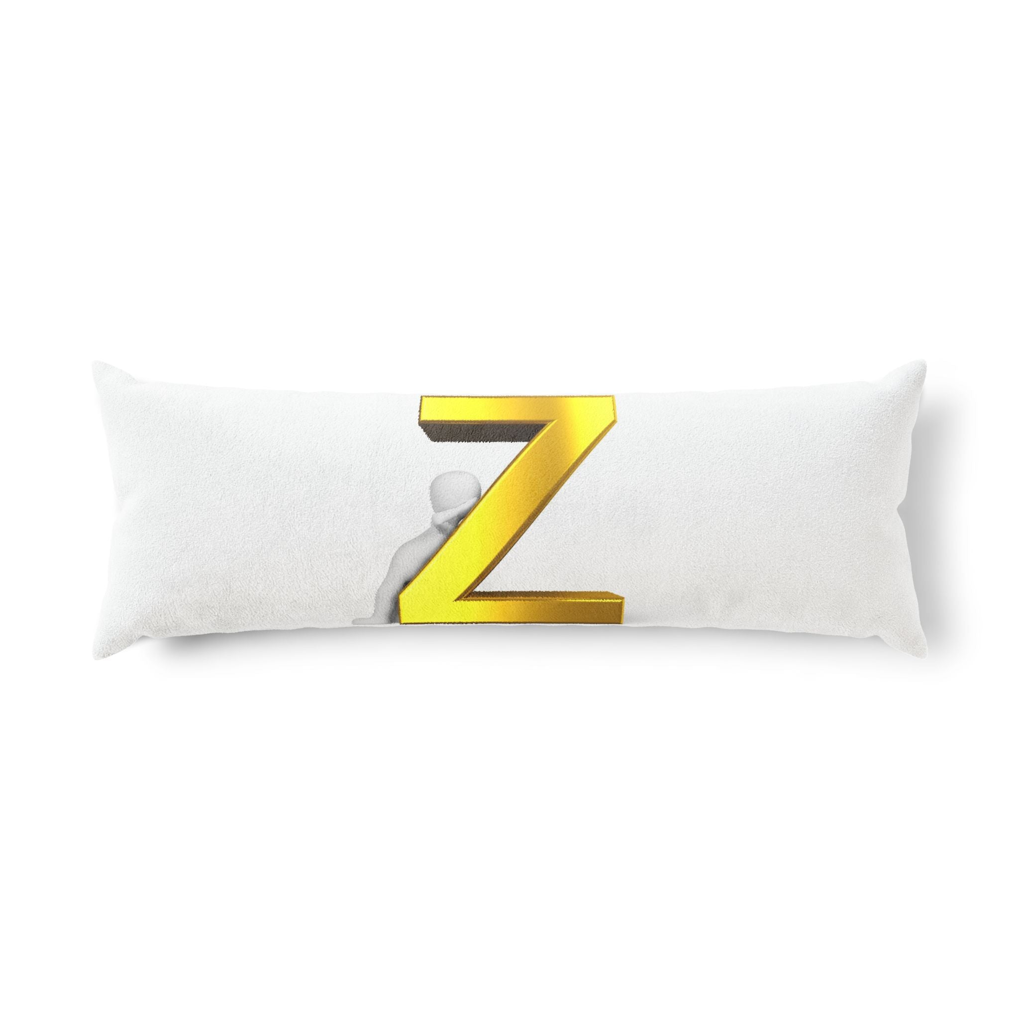 Gold Z Letter Body Pillow | Monogram Alphabet Decorative Pillow