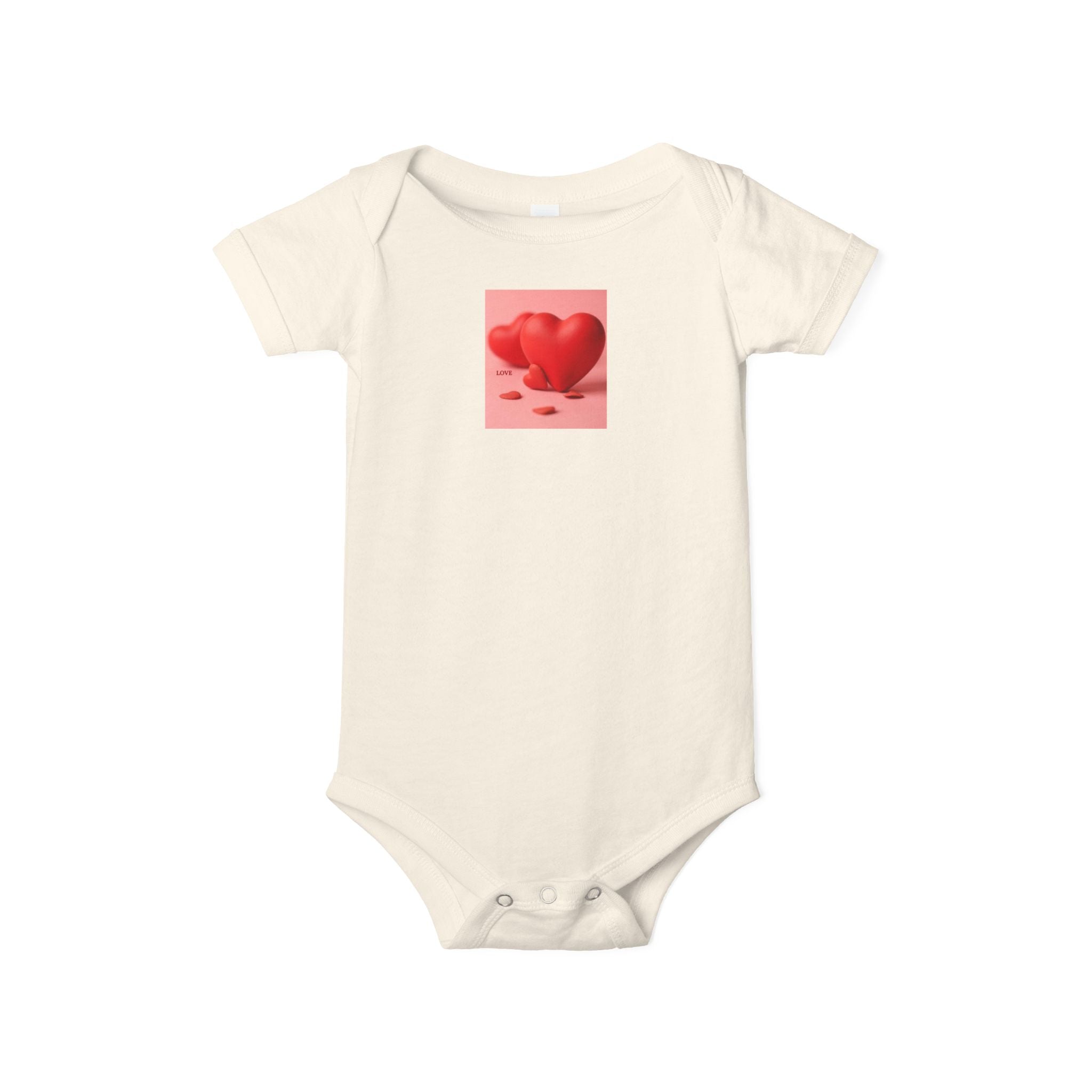Body bébé illustration cœur rouge | Grenouillère bébé mignonne Saint-Valentin