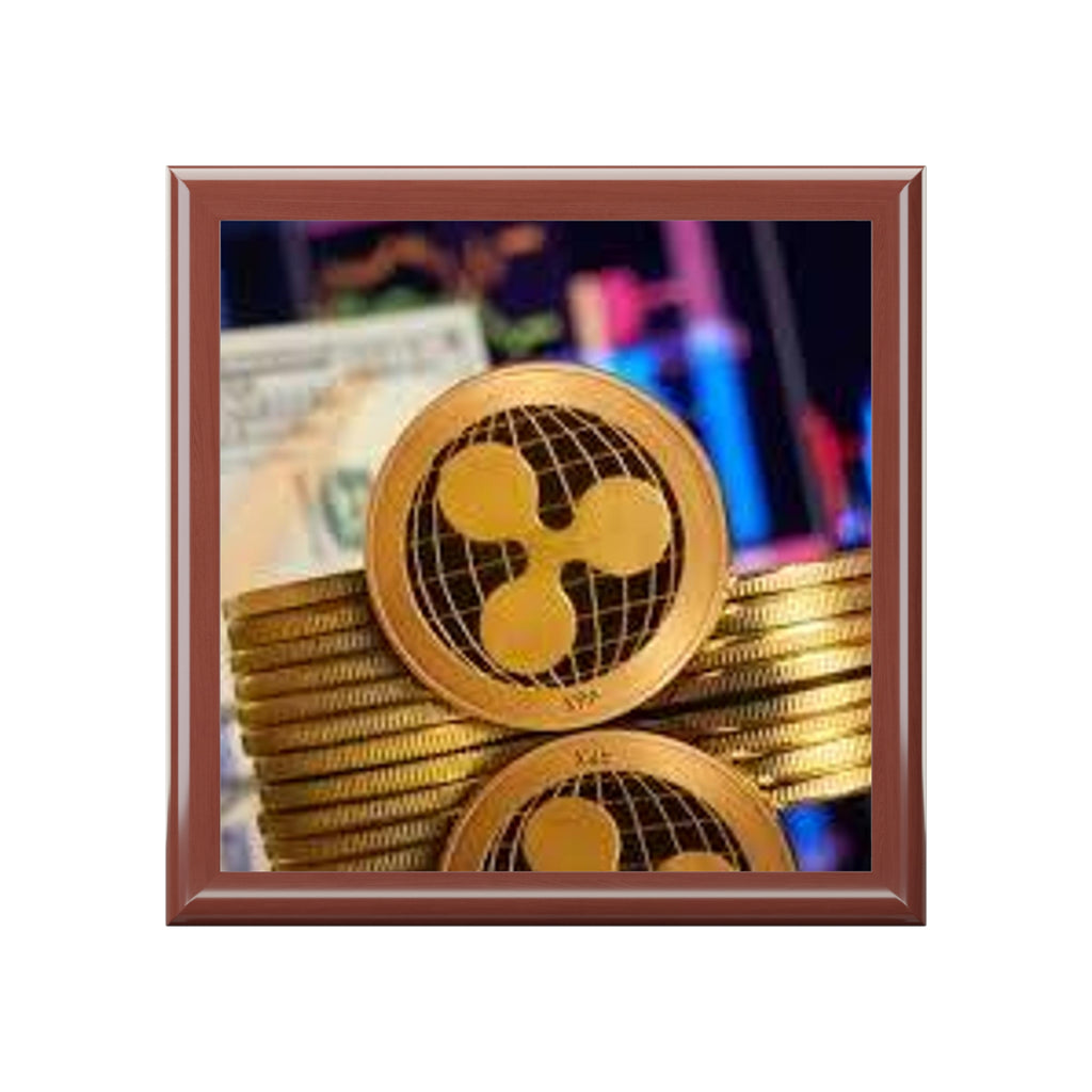 Ripple Cryptocurrency Coin Jewelry Box | Ripple Logo Keepsake Trinket Box