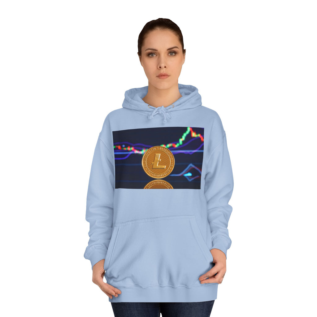 Litecoin Coin Graphic Hoodie | Crypto Chart Design, Digital Currency Apparel
