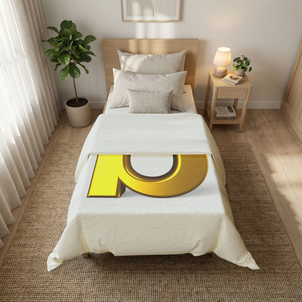Gold Letter B duvet cover | Monogram initial bedding