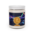Litecoin Crypto Coin Candle, Soy Candle 9oz | Trading Chart Graphic