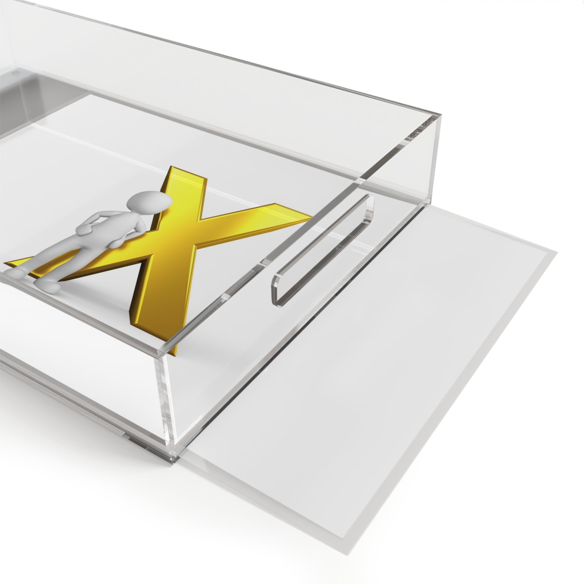Gold Letter X Monogram Acrylic Serving Tray | Initial X Tray