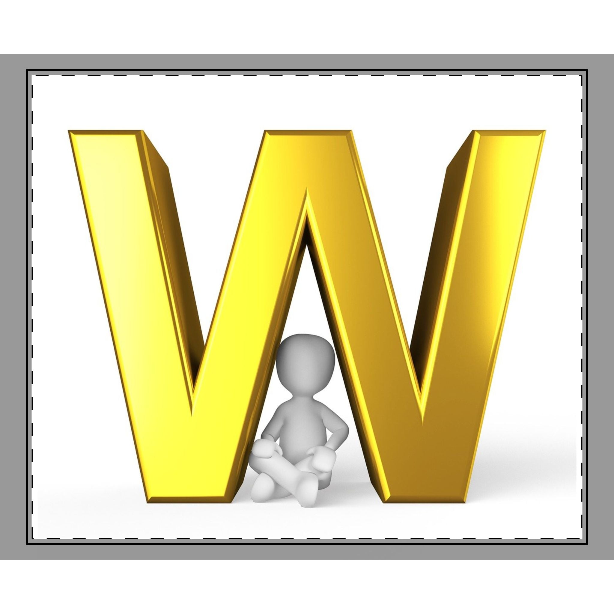 Gold Letter W Monogram Woven-Style Coverlet | Initial W Coverlet