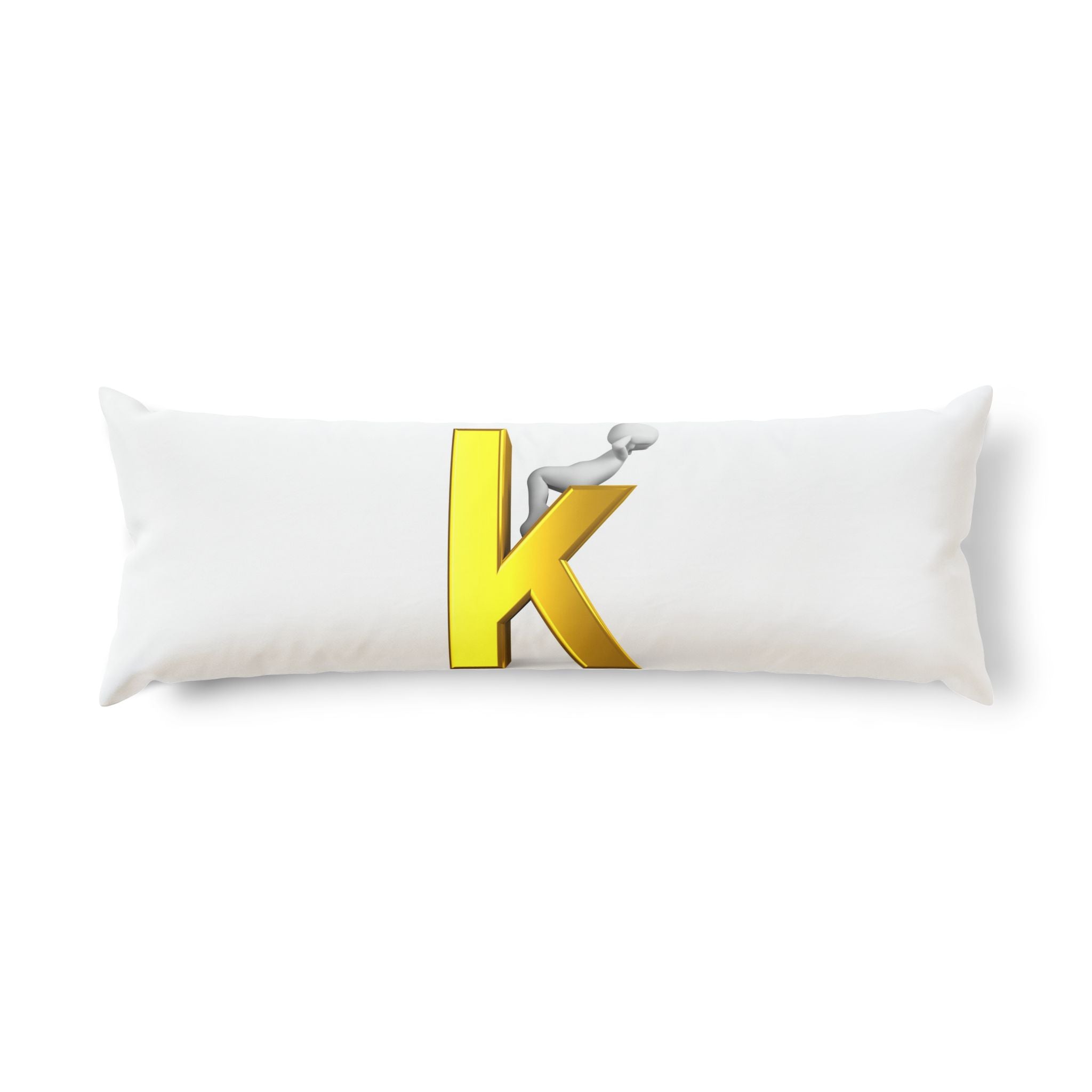 Oreiller corporel Gold 3D K | Oreiller initial monogramme