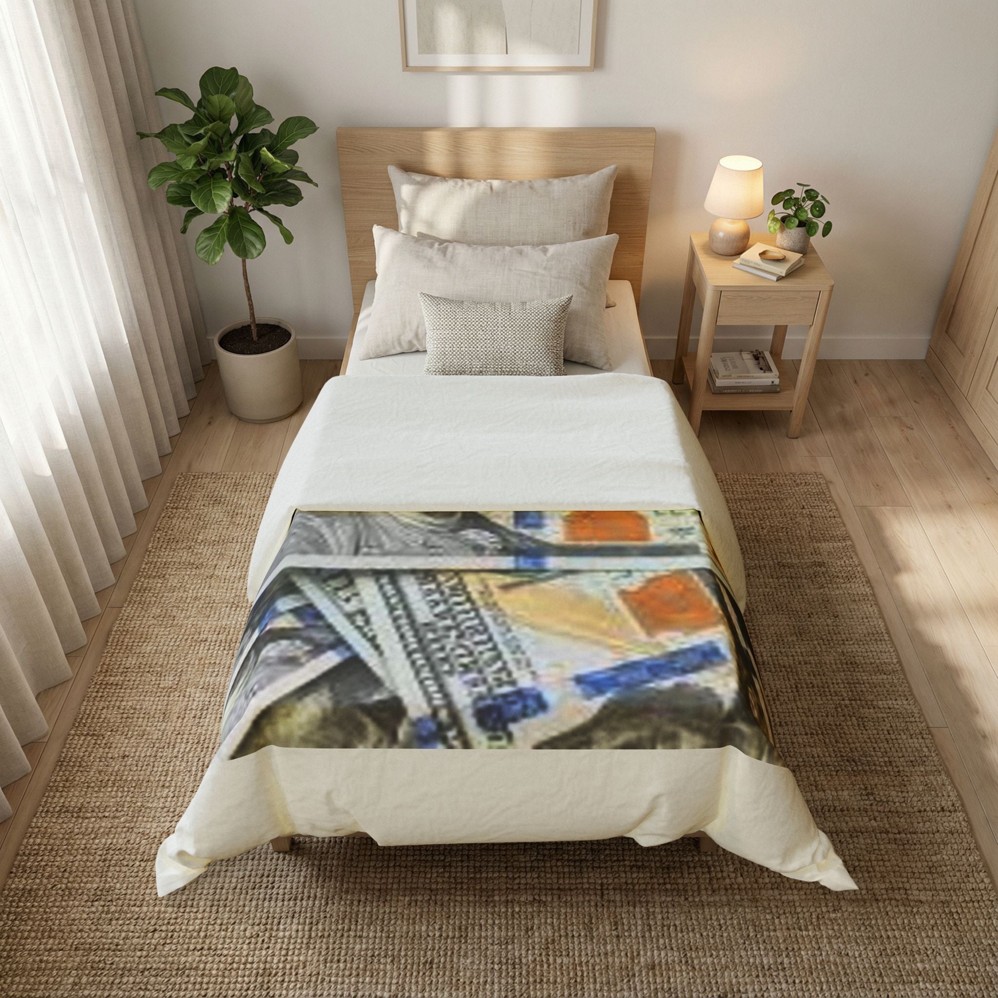 Hundred Dollar Bills Cotton Duvet Cover | Money Pattern Bedding