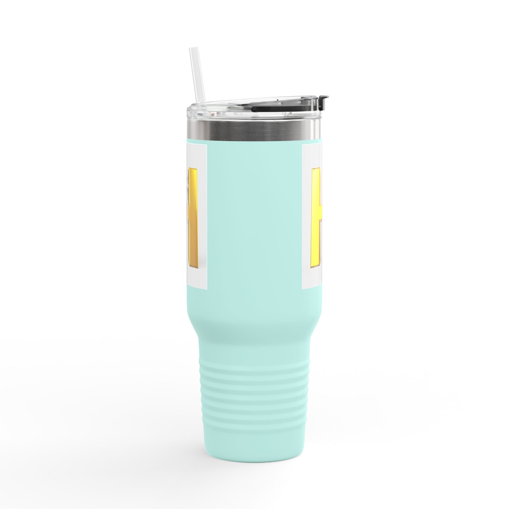 Mug de voyage monogramme H jaune 3D | Gobelet isotherme 40oz